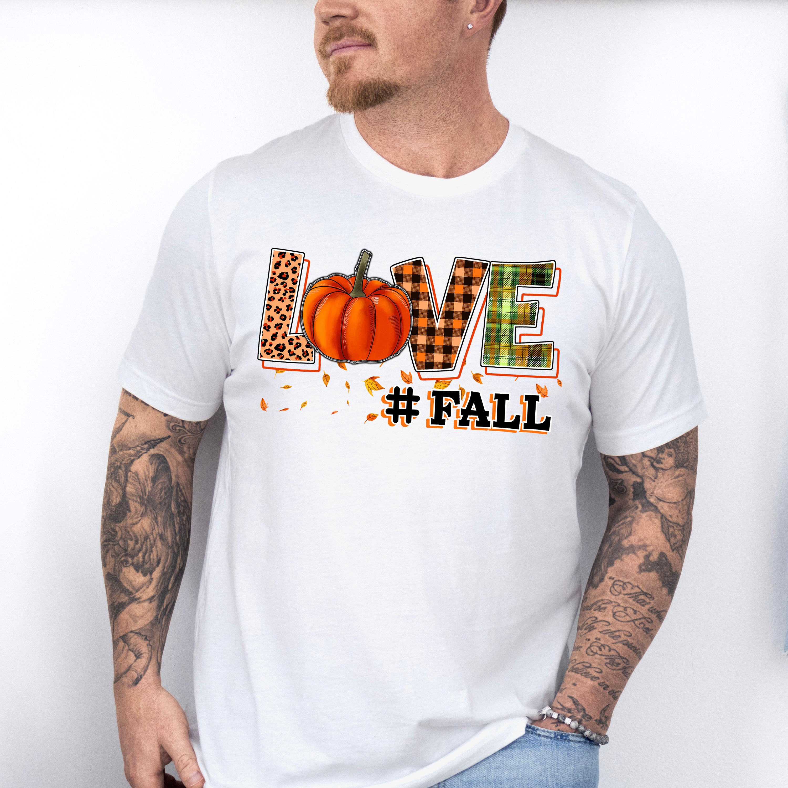 Love Fall Pumpkin Design - Fall Unisex Crewneck T-Shirt Sweatshirt Hoodie