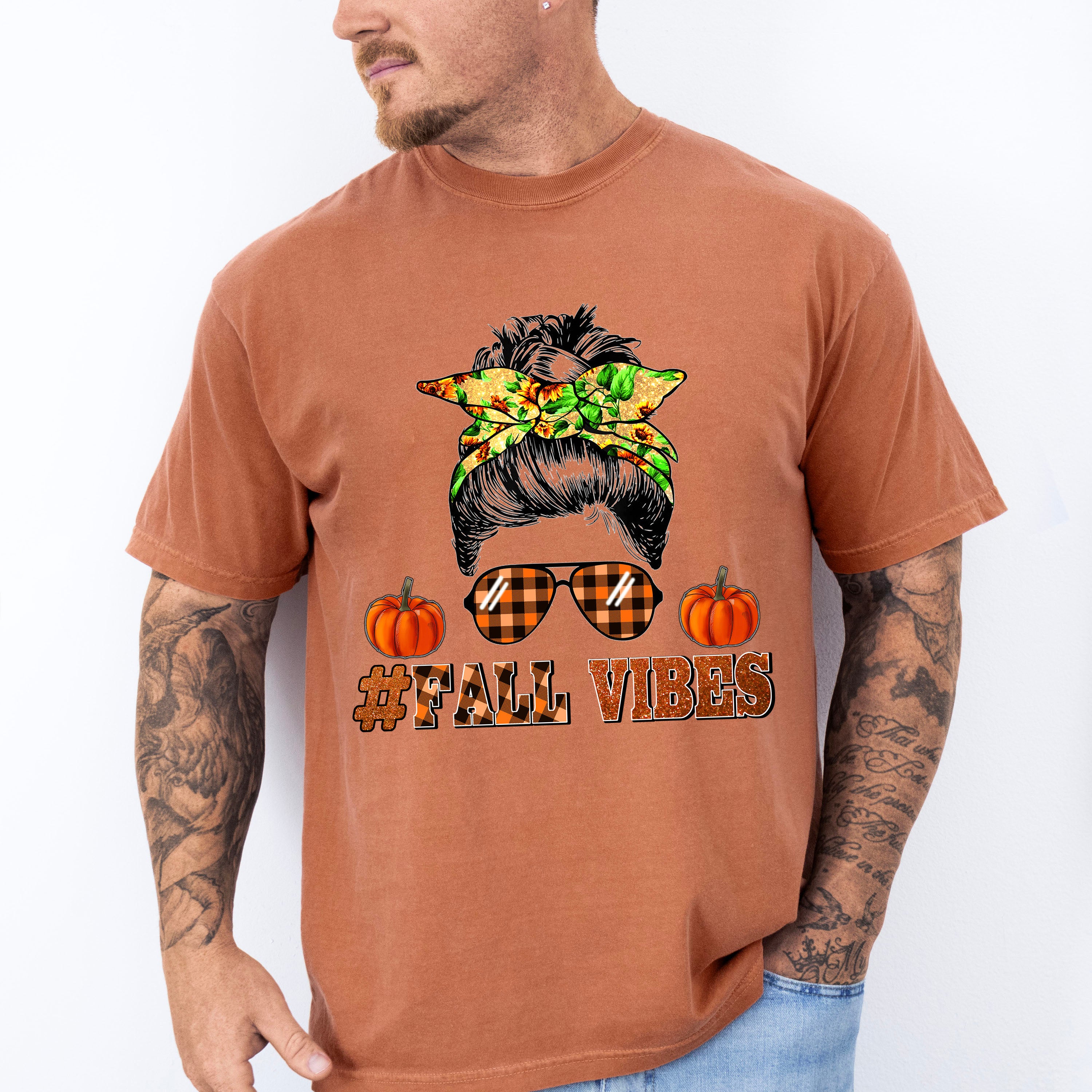 Fall Vibes Glasses - Fall Unisex Crewneck T-Shirt Sweatshirt Hoodie