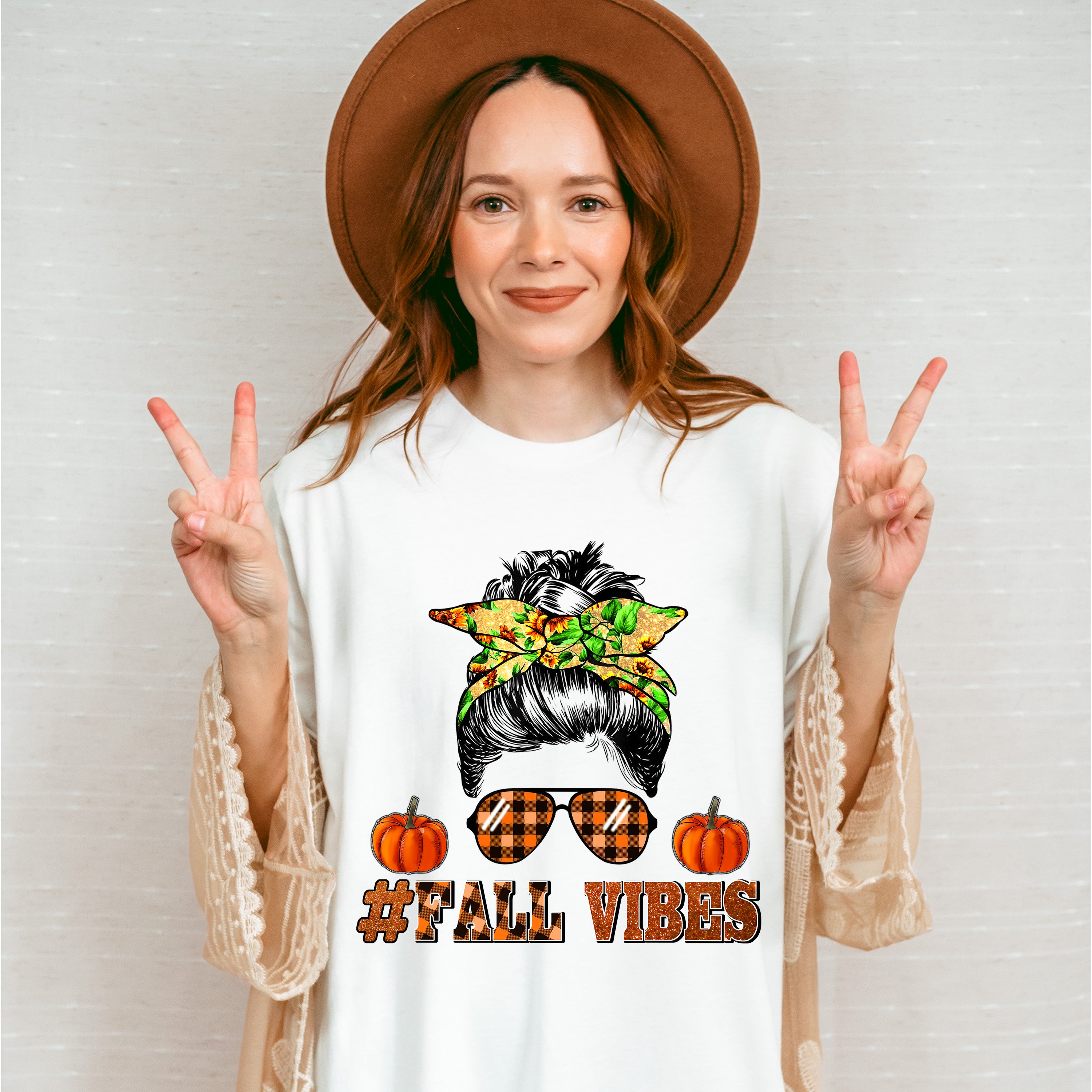 Fall Vibes Glasses - Fall Unisex Crewneck T-Shirt Sweatshirt Hoodie