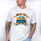 Hello Fall Blue Truck - Fall Unisex Crewneck T-Shirt Sweatshirt Hoodie