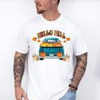 Hello Fall Blue Truck - Fall Unisex Crewneck T-Shirt Sweatshirt Hoodie