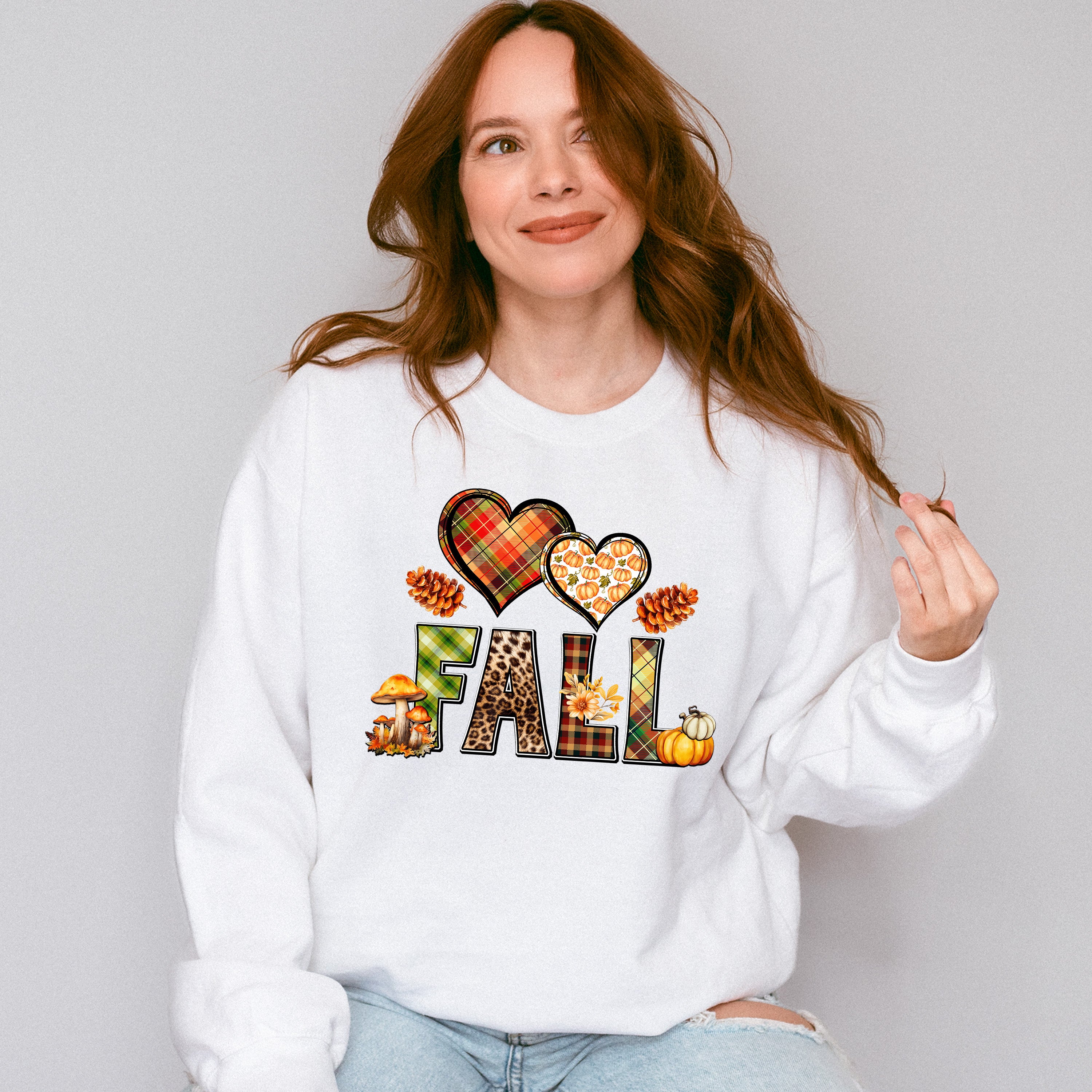 Fall Hearts Pine Cones - Fall Unisex Crewneck T-Shirt Sweatshirt Hoodie
