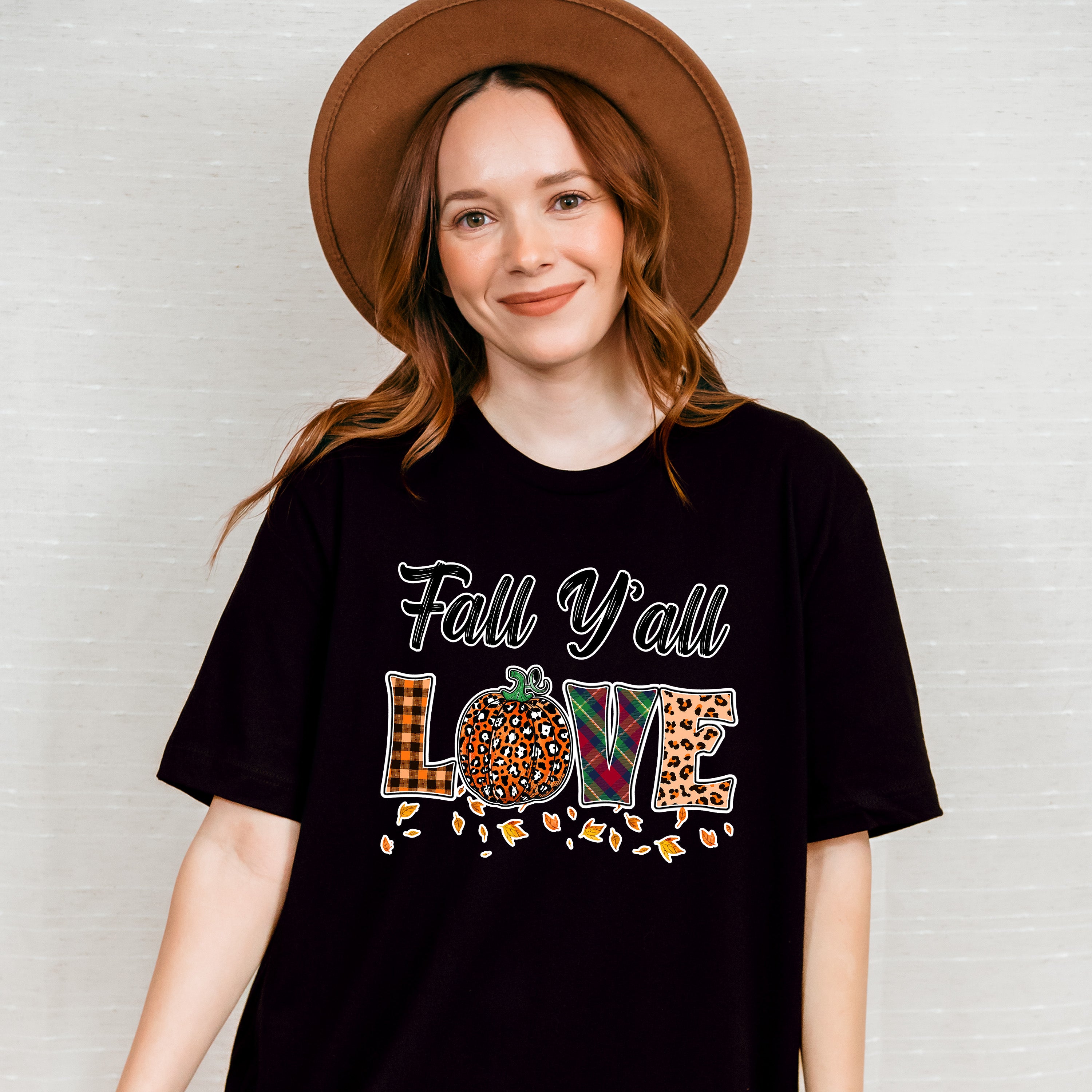 Fall Y'all Love Orange Leaves - Fall Unisex Crewneck T-Shirt Sweatshirt Hoodie