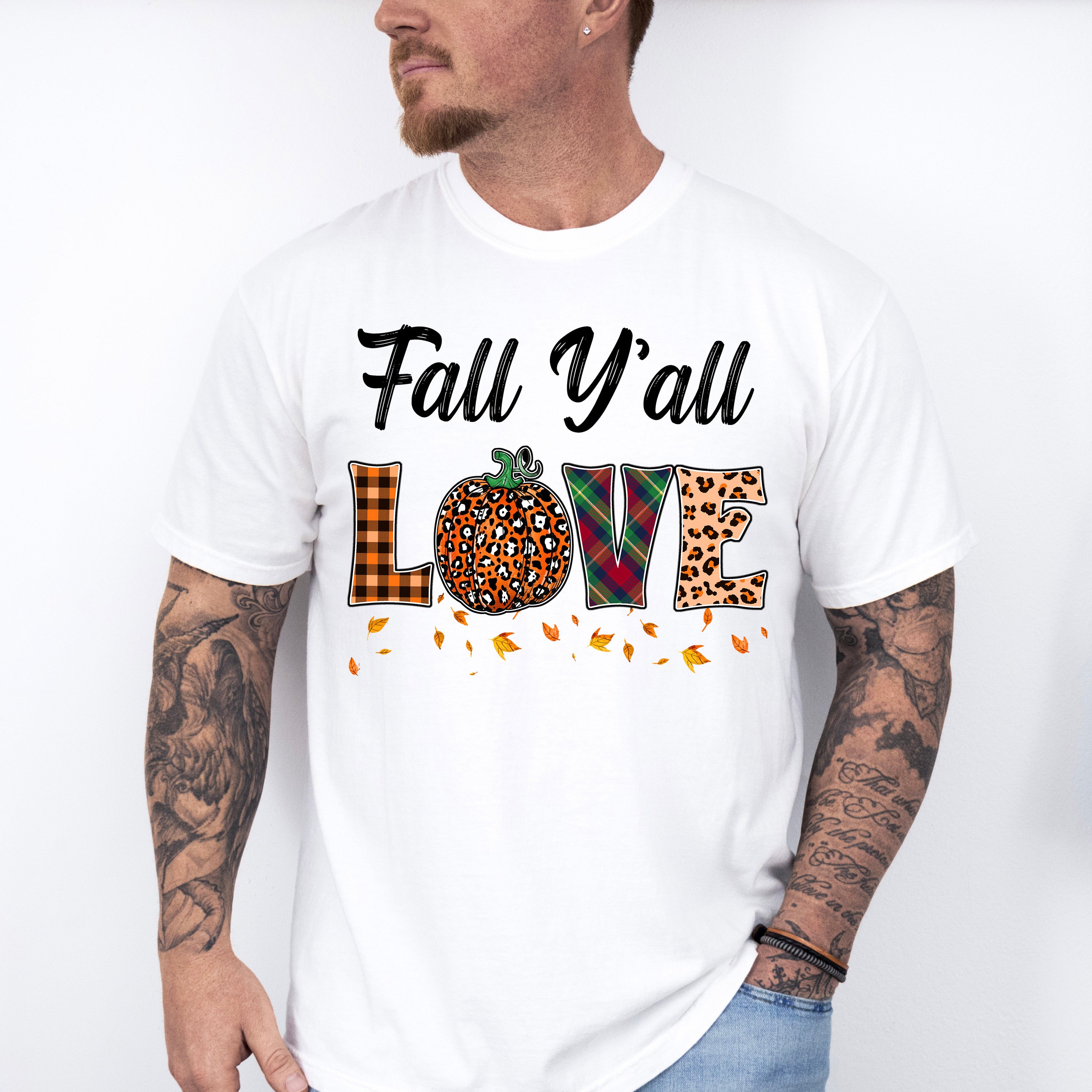 Fall Y'all Love Orange Leaves - Fall Unisex Crewneck T-Shirt Sweatshirt Hoodie