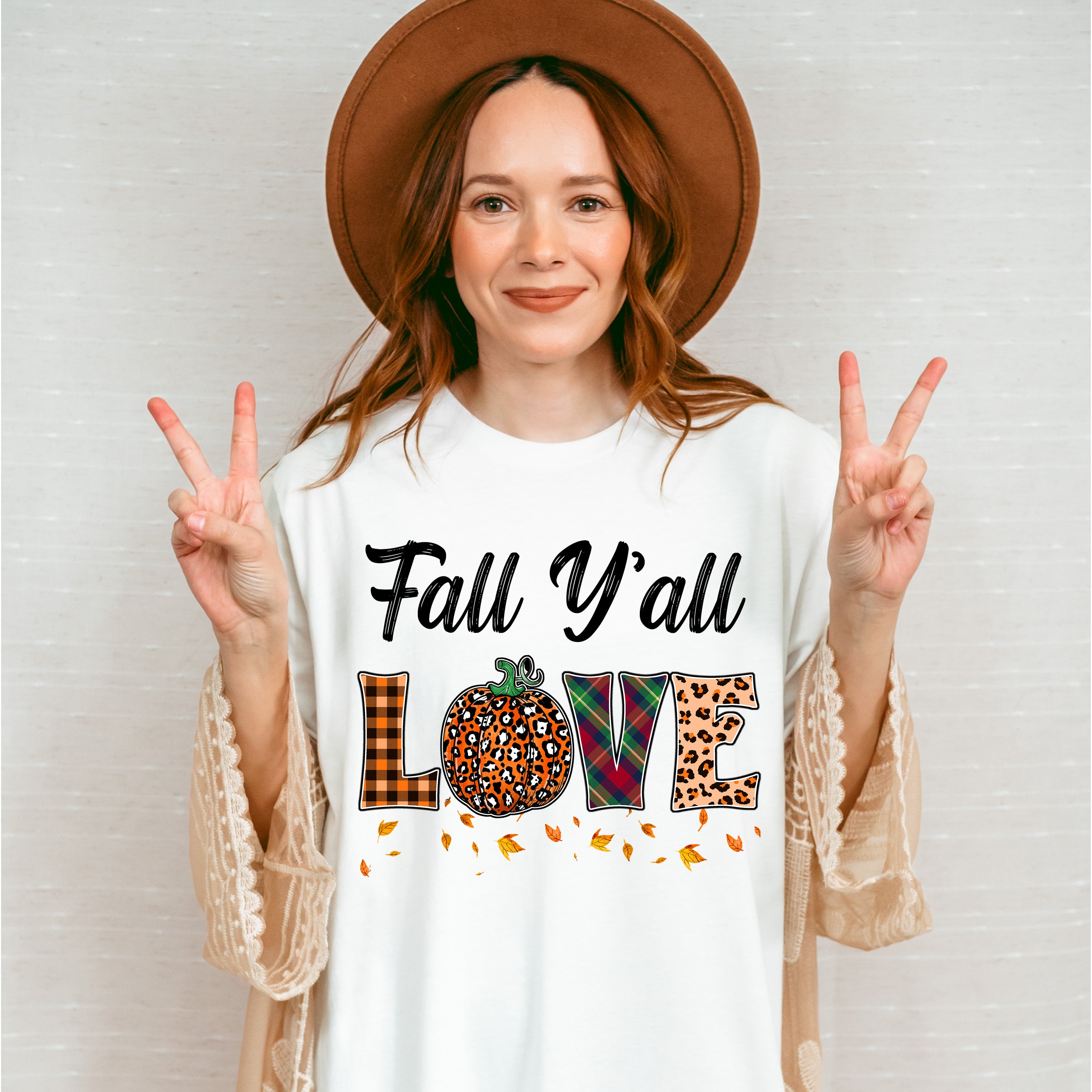 Fall Y'all Love Orange Leaves - Fall Unisex Crewneck T-Shirt Sweatshirt Hoodie
