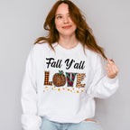 Fall Y'all Love Orange Leaves - Fall Unisex Crewneck T-Shirt Sweatshirt Hoodie