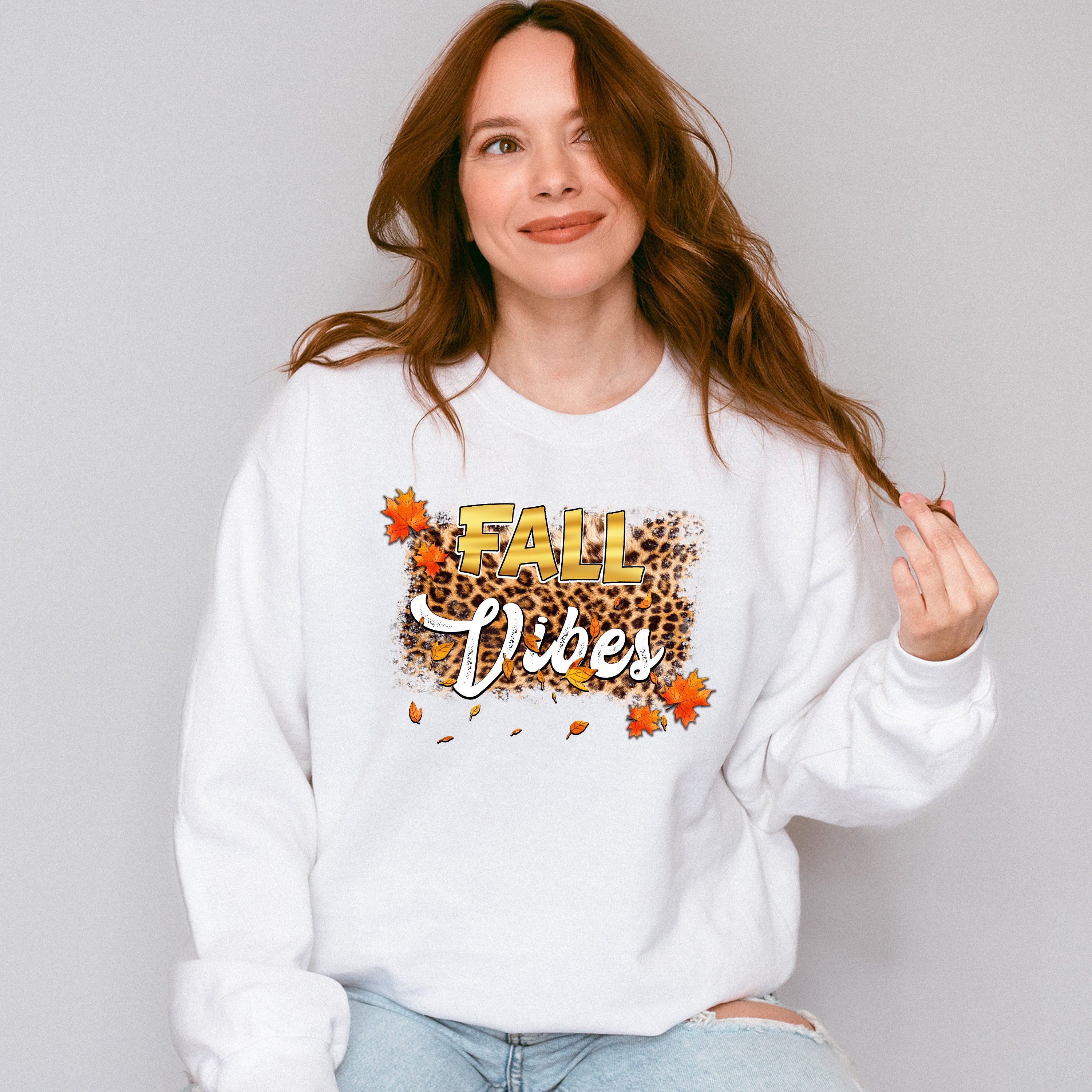 Fall Vibes Orange Leaves - Fall Unisex Crewneck T-Shirt Sweatshirt Hoodie