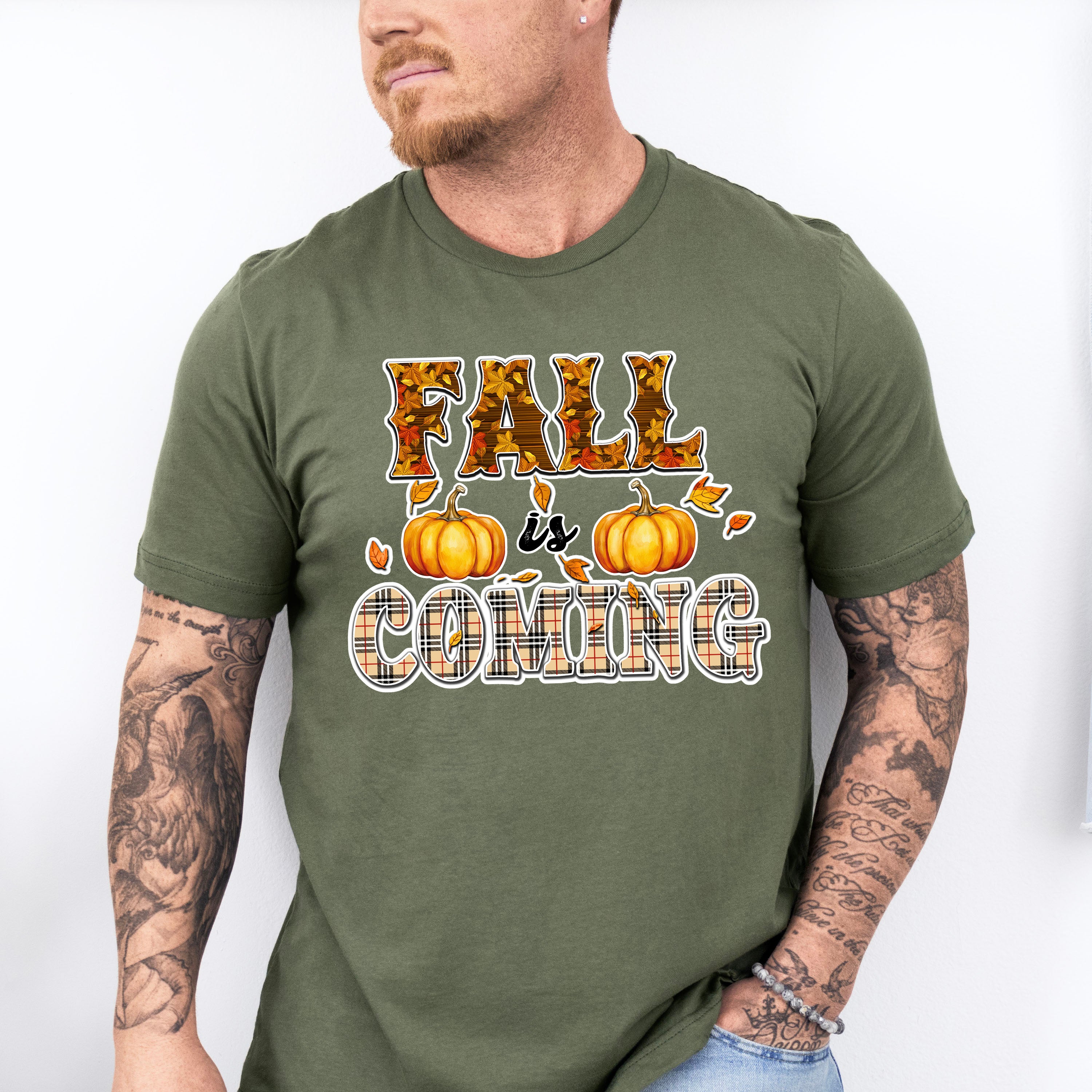 Fall Is Coming Tartan Design - Fall Unisex Crewneck T-Shirt Sweatshirt Hoodie