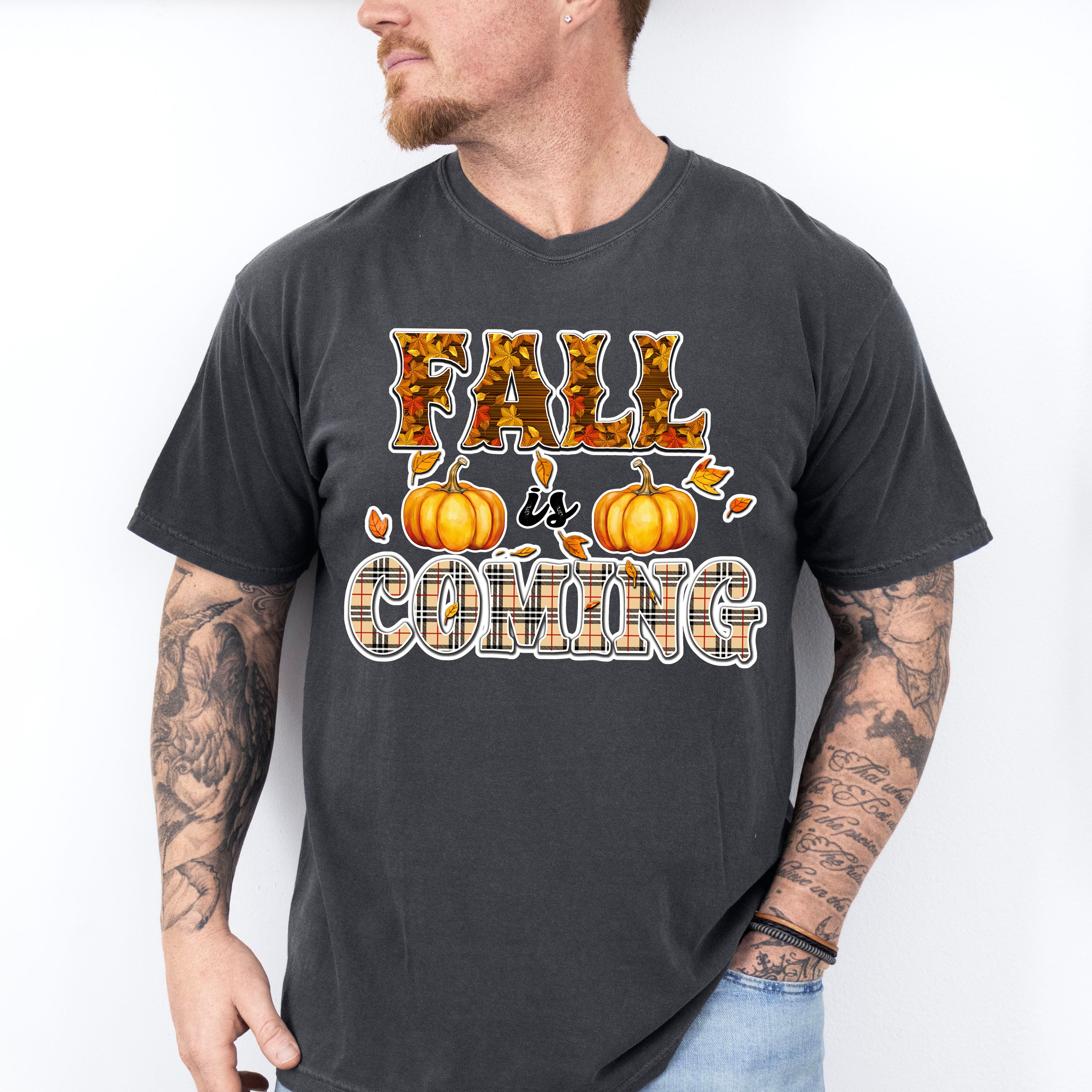 Fall Is Coming Tartan Design - Fall Unisex Crewneck T-Shirt Sweatshirt Hoodie