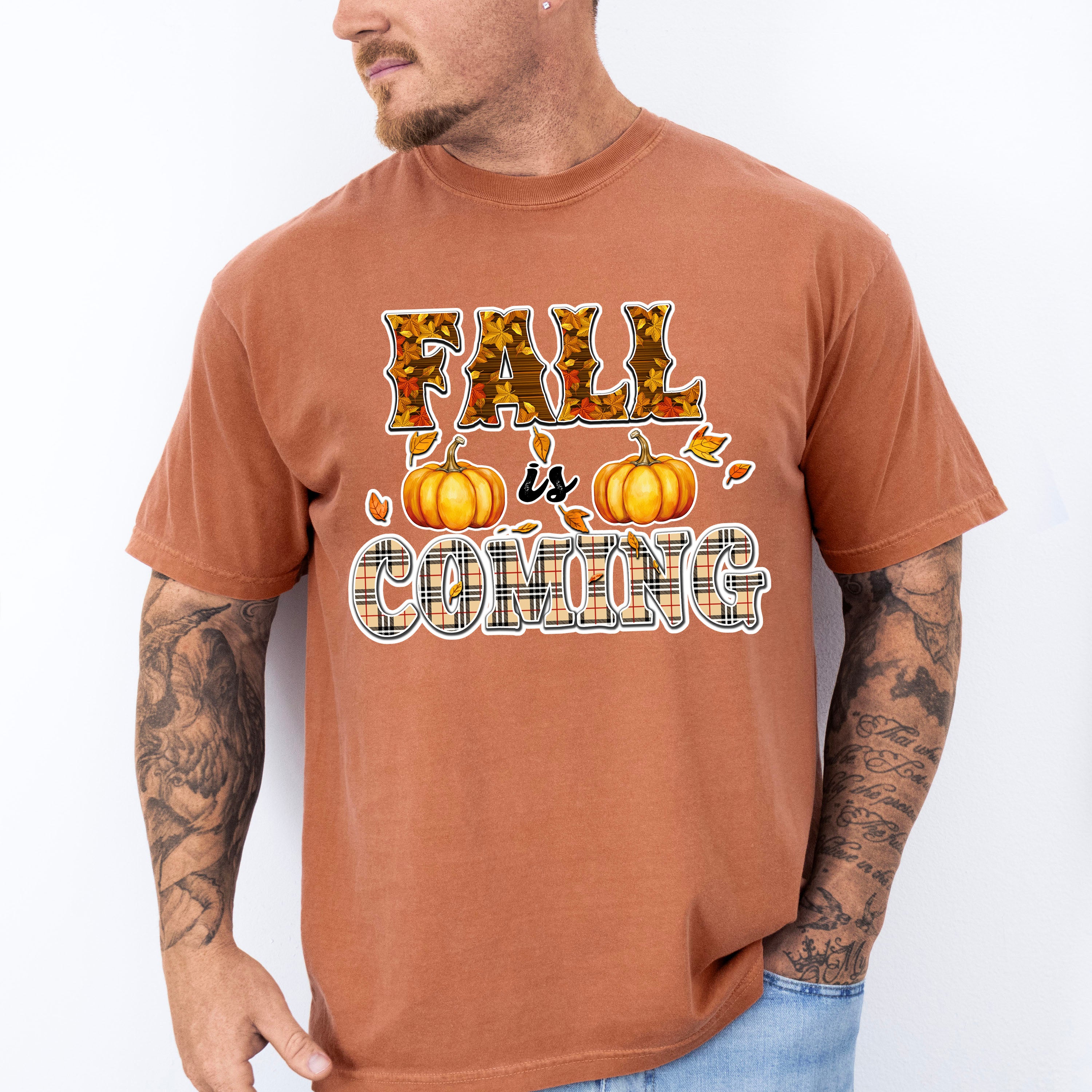 Fall Is Coming Tartan Design - Fall Unisex Crewneck T-Shirt Sweatshirt Hoodie