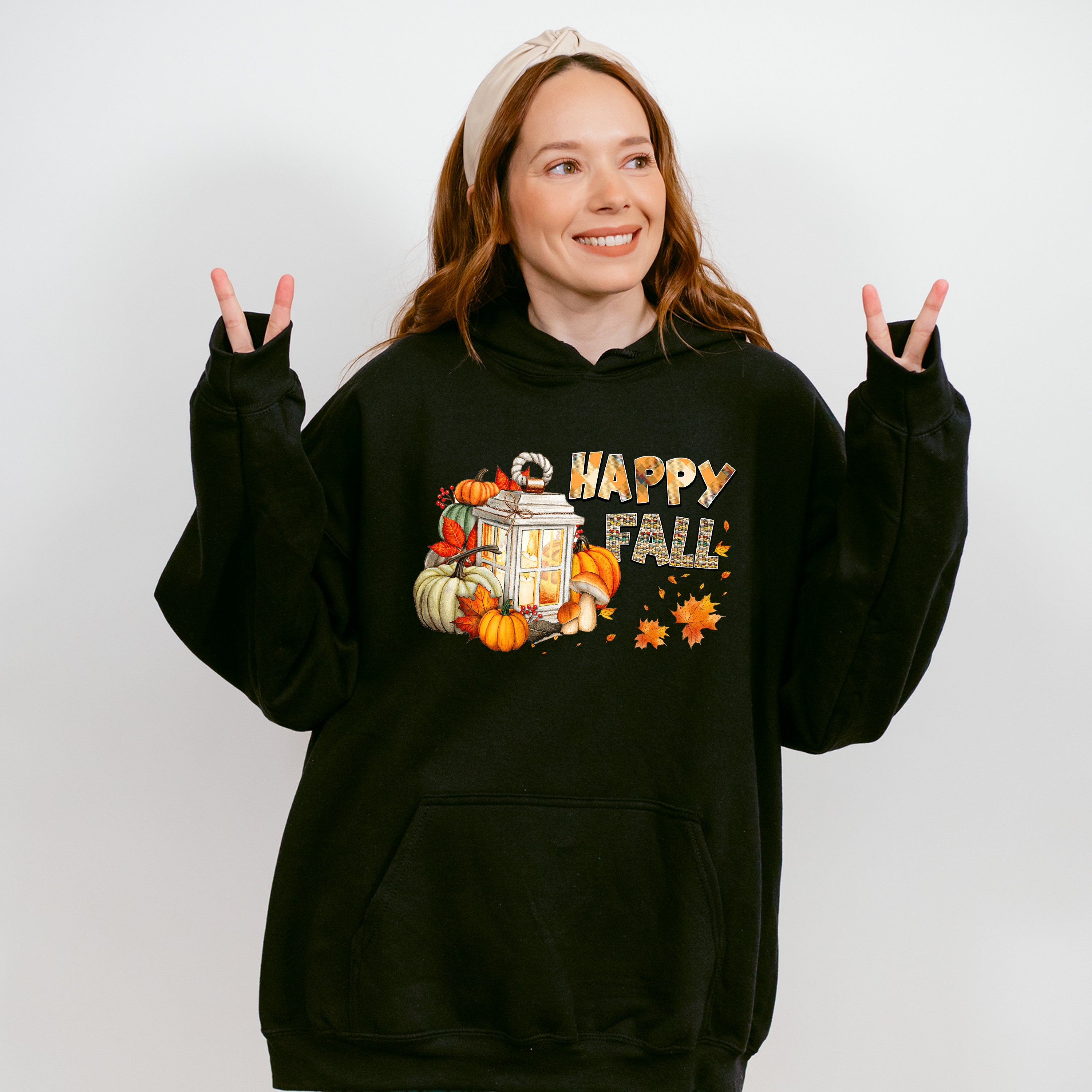 Happy Fall Lantern Design - Fall Unisex Crewneck T-Shirt Sweatshirt Hoodie