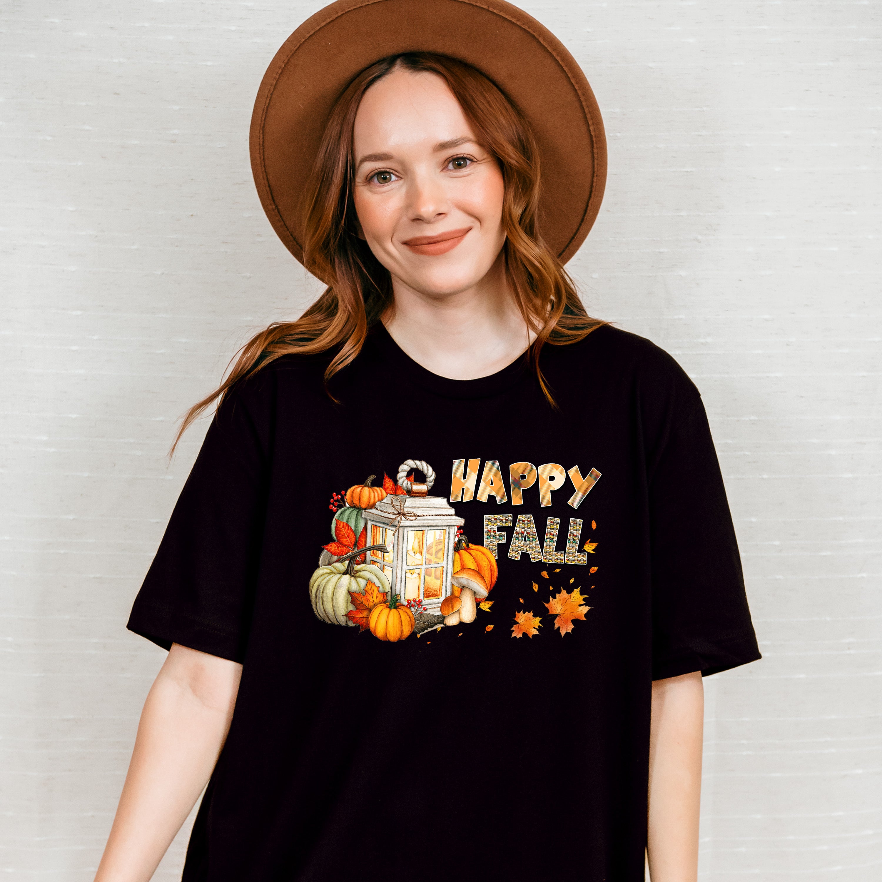 Happy Fall Lantern Design - Fall Unisex Crewneck T-Shirt Sweatshirt Hoodie