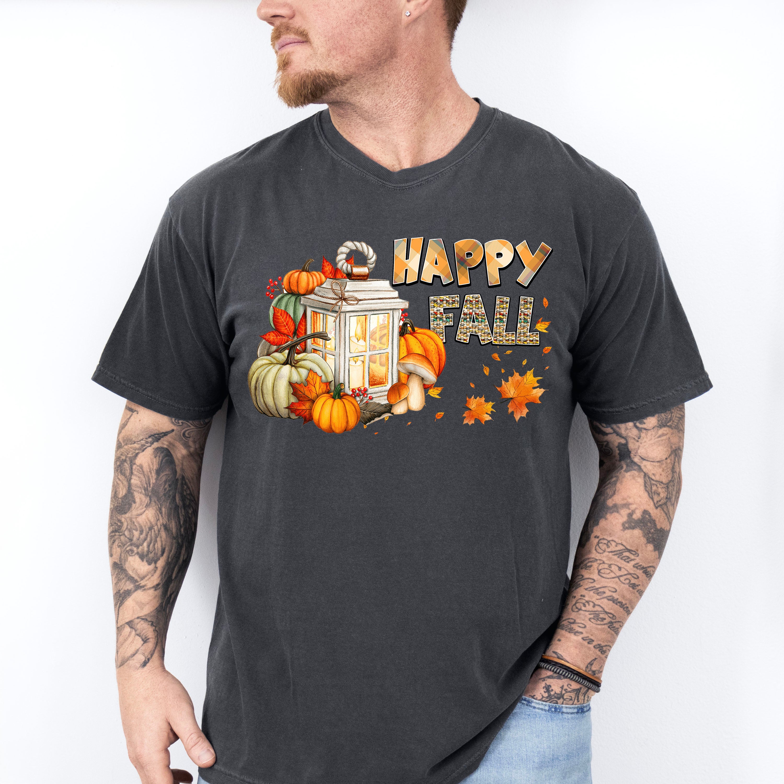 Happy Fall Lantern Design - Fall Unisex Crewneck T-Shirt Sweatshirt Hoodie