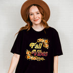 Fall Vibes Orange Flowers - Fall Unisex Crewneck T-Shirt Sweatshirt Hoodie