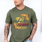 Fall Vibes Orange Flowers - Fall Unisex Crewneck T-Shirt Sweatshirt Hoodie