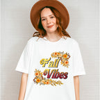 Fall Vibes Orange Flowers - Fall Unisex Crewneck T-Shirt Sweatshirt Hoodie