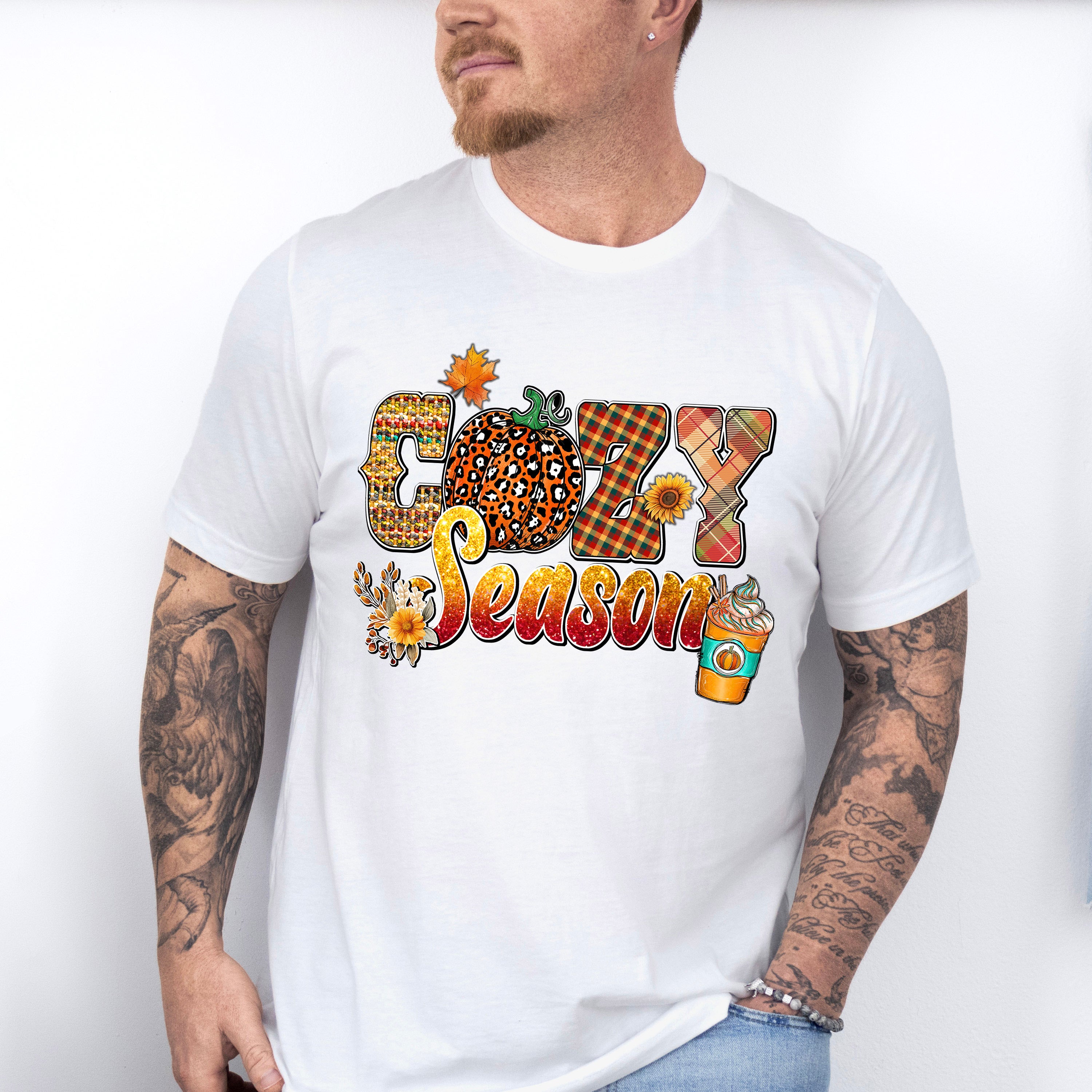 Cozy Season Pumpkin Drink Orange - Fall Unisex Crewneck T-Shirt Sweatshirt Hoodie