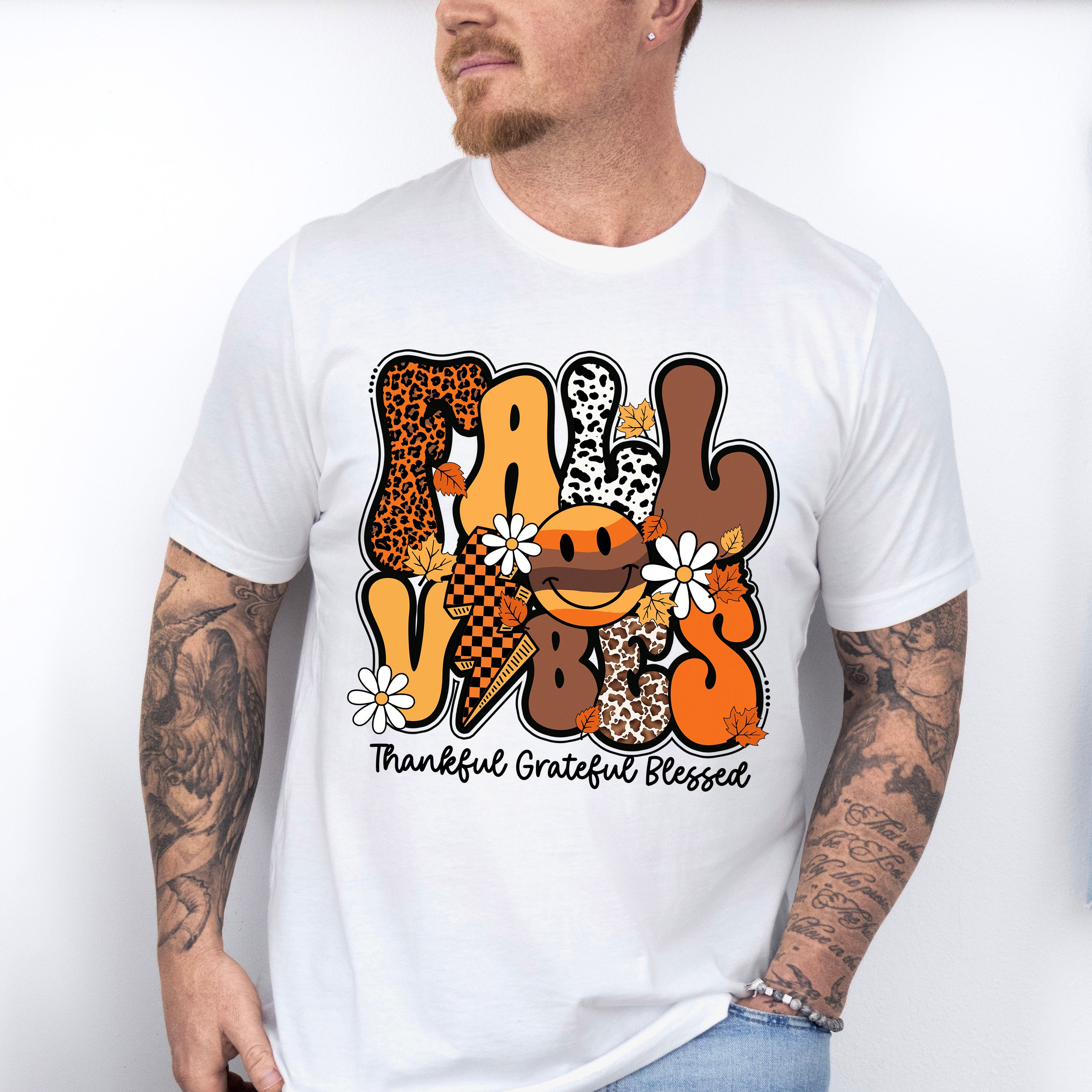 Fall Vibes Thankful Grateful Blessed - Fall Unisex Crewneck T-Shirt Sweatshirt Hoodie