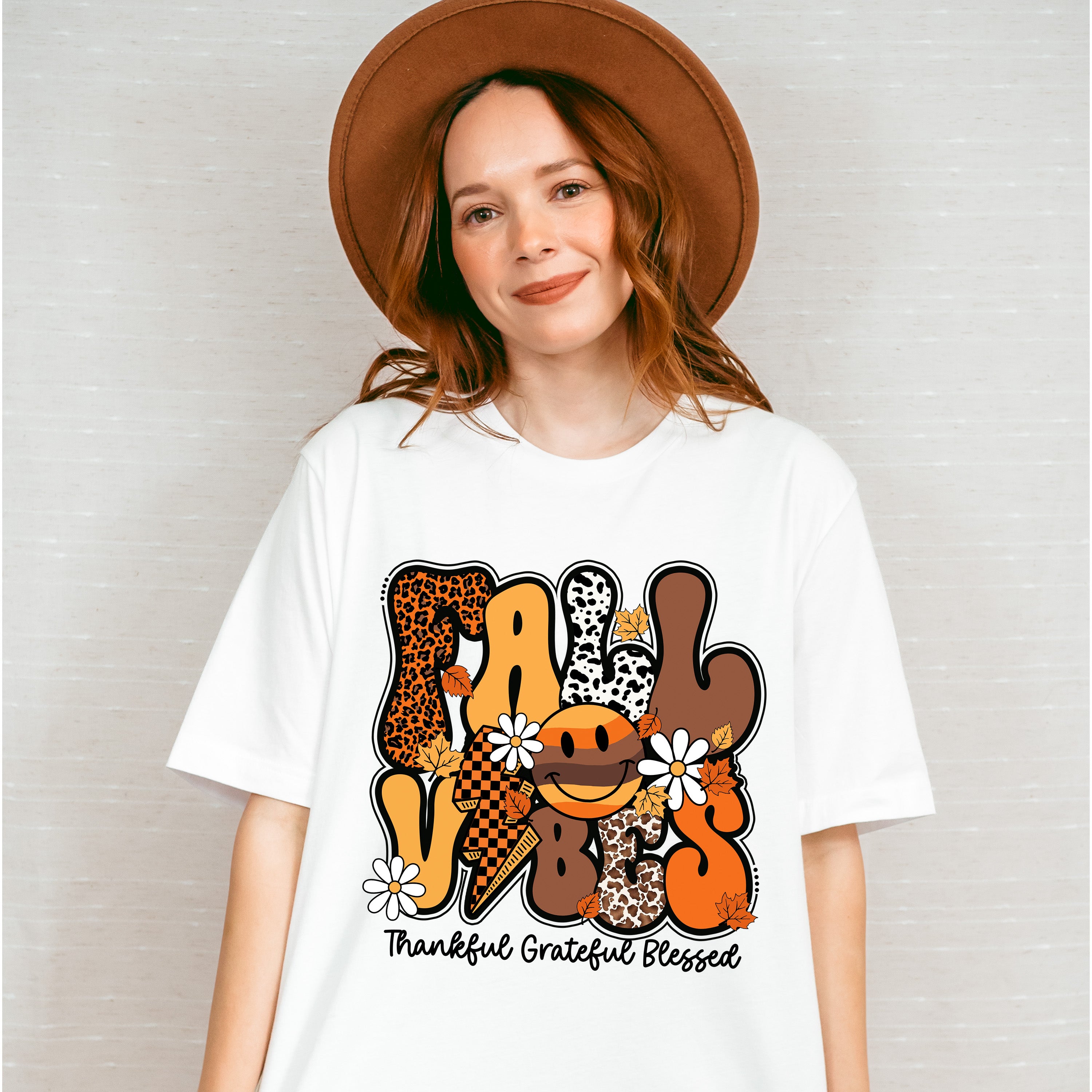 Fall Vibes Thankful Grateful Blessed - Fall Unisex Crewneck T-Shirt Sweatshirt Hoodie