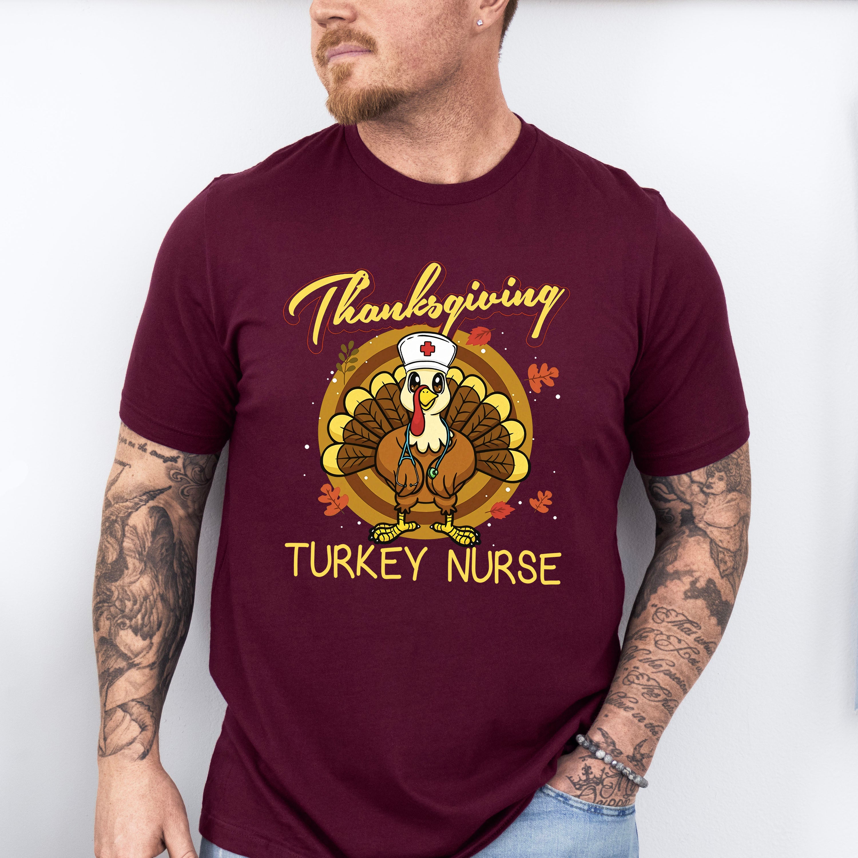 Thanksgiving Turkey Nurse - Thanksgiving Unisex Crewneck T-Shirt Sweatshirt Hoodie