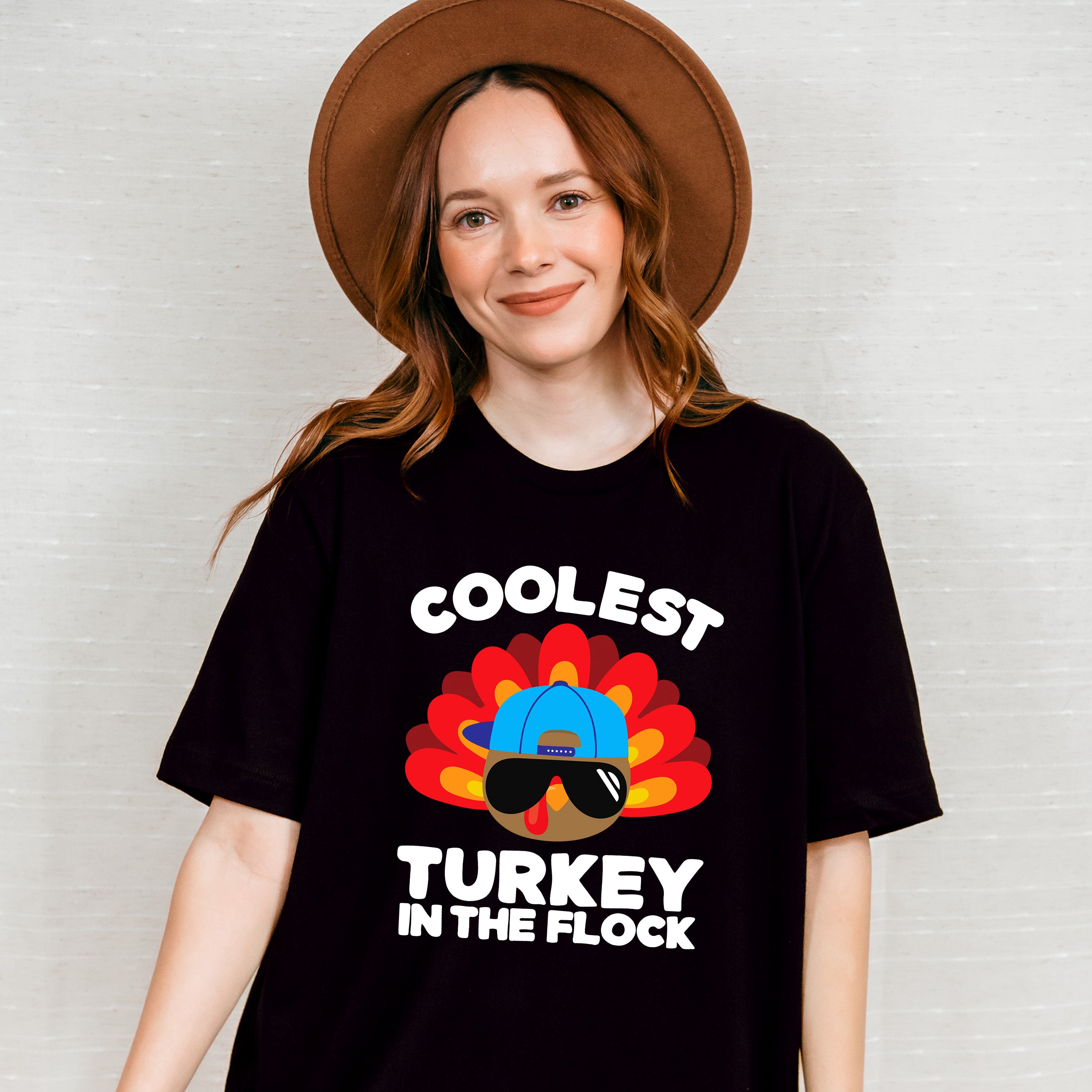 Coolest Turkey In The Flock - Thanksgiving Unisex Crewneck T-Shirt Sweatshirt Hoodie