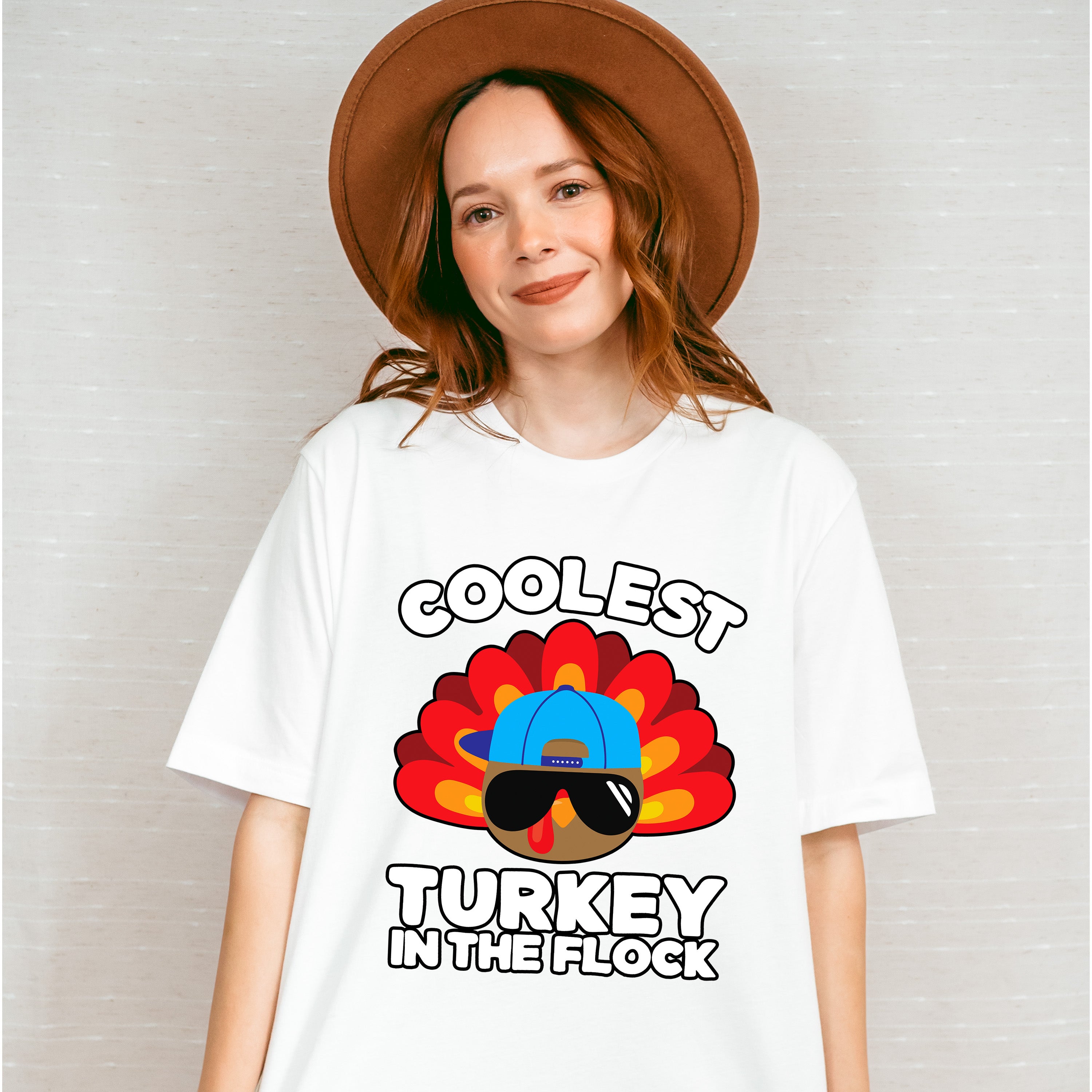 Coolest Turkey In The Flock - Thanksgiving Unisex Crewneck T-Shirt Sweatshirt Hoodie