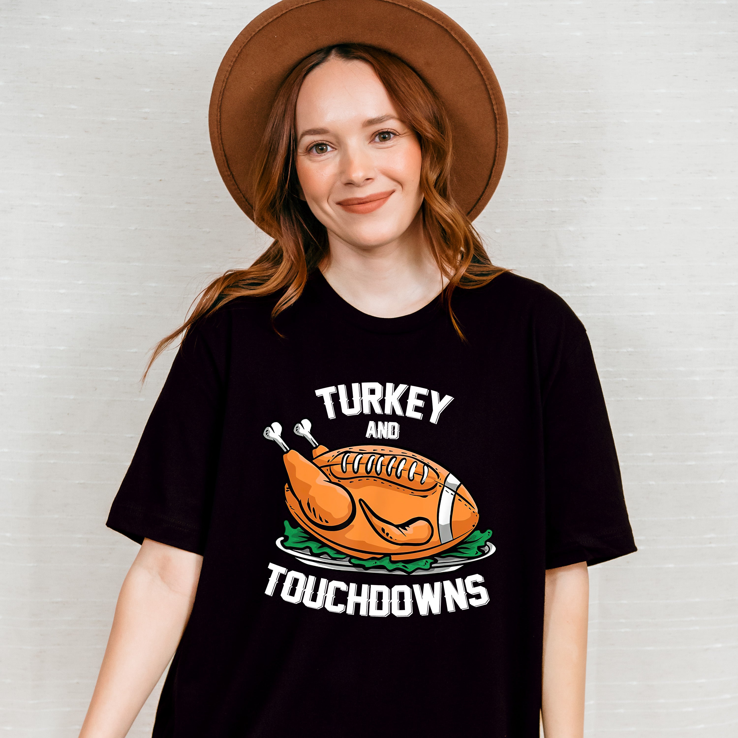 Turkey And Touchdowns - Thanksgiving Unisex Crewneck T-Shirt Sweatshirt Hoodie