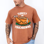 Turkey And Touchdowns - Thanksgiving Unisex Crewneck T-Shirt Sweatshirt Hoodie