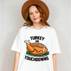Turkey And Touchdowns - Thanksgiving Unisex Crewneck T-Shirt Sweatshirt Hoodie