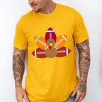 Turkey Football Yellow And Brown - Thanksgiving Unisex Crewneck T-Shirt Sweatshirt Hoodie