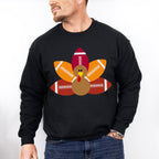 Turkey Football Yellow And Brown - Thanksgiving Unisex Crewneck T-Shirt Sweatshirt Hoodie