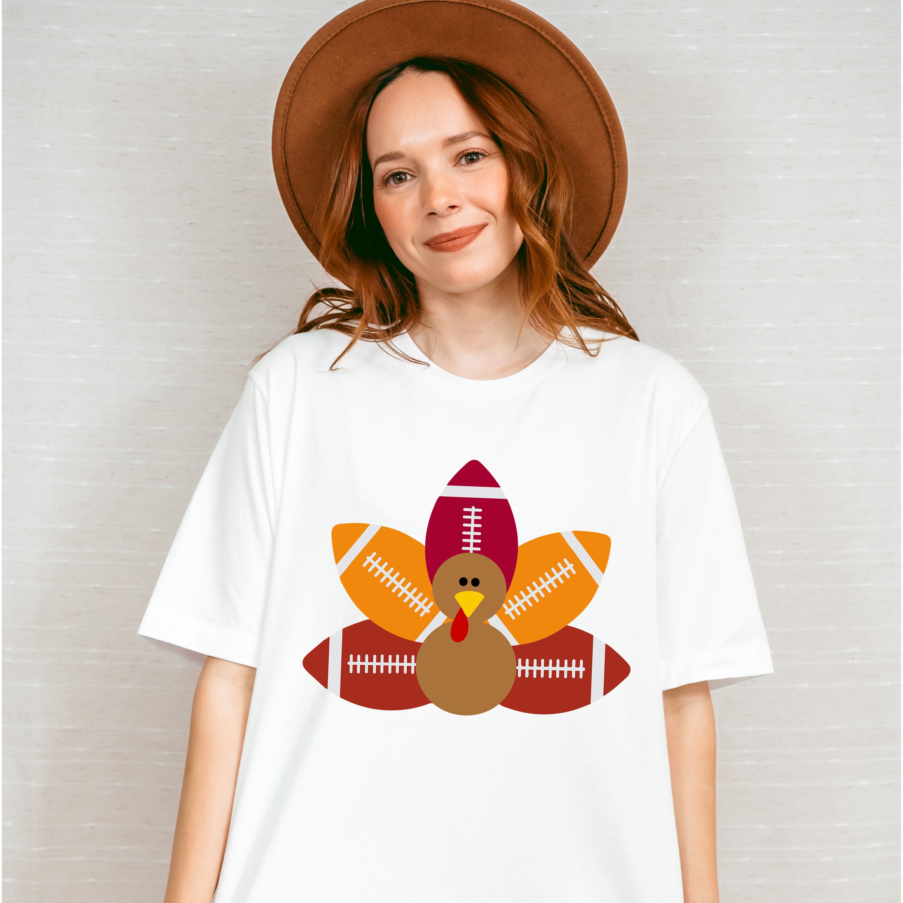 Turkey Football Yellow And Brown - Thanksgiving Unisex Crewneck T-Shirt Sweatshirt Hoodie