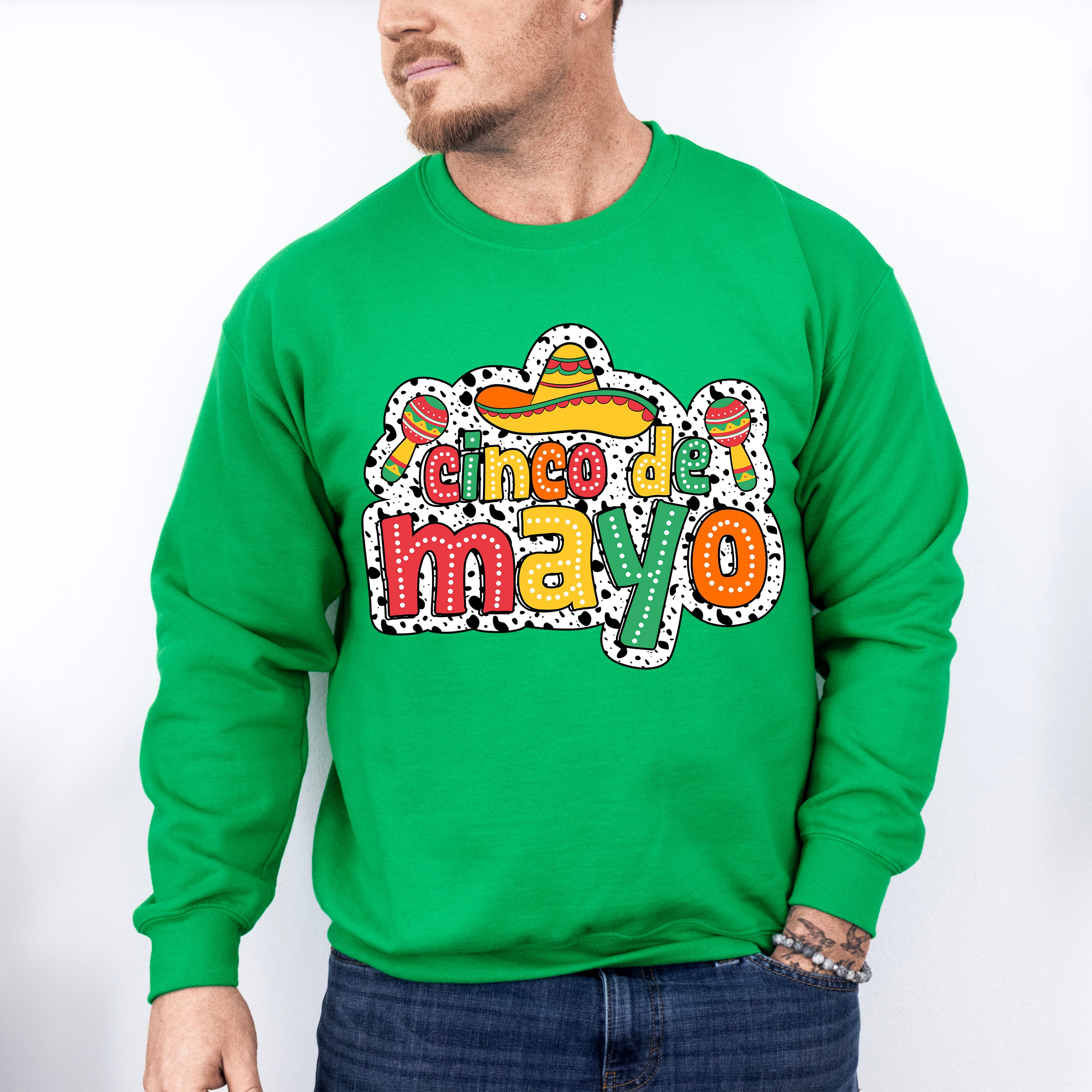 Cinco De Mayo Dalmatian Design - Cinco De Mayo Unisex Crewneck T-Shirt Sweatshirt Hoodie