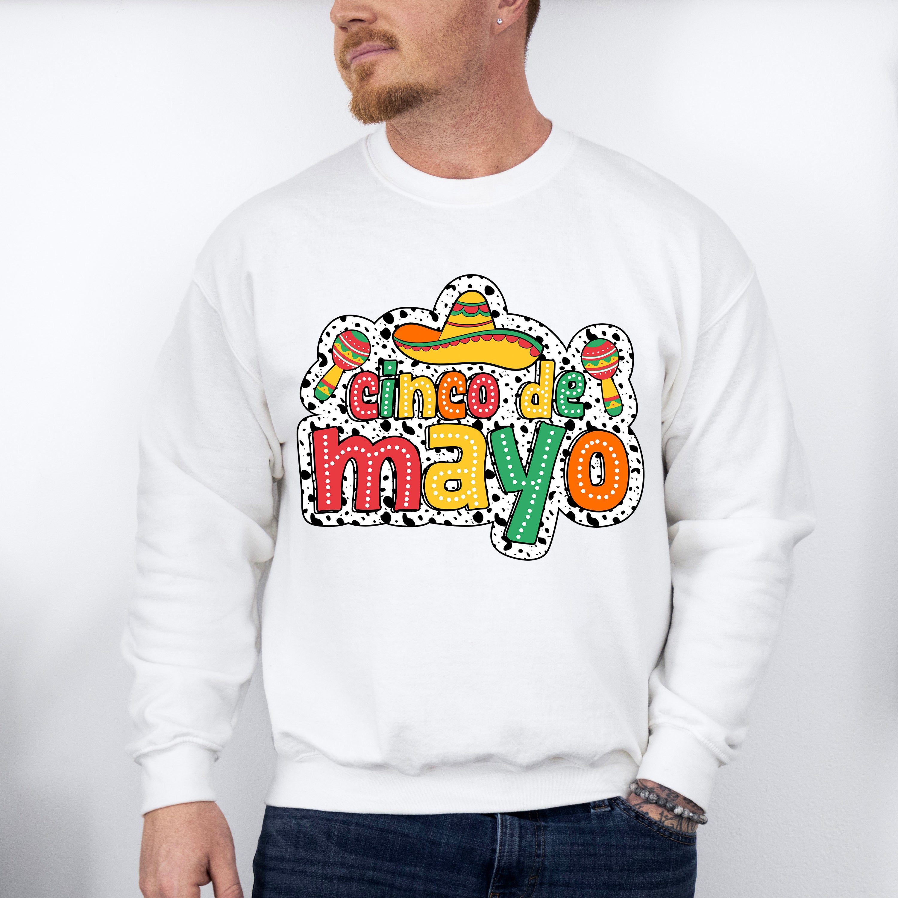Cinco De Mayo Dalmatian Design - Cinco De Mayo Unisex Crewneck T-Shirt Sweatshirt Hoodie