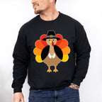 Turkey Fedora Gradient Design - Thanksgiving Unisex Crewneck T-Shirt Sweatshirt Hoodie