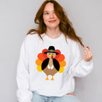 Turkey Fedora Gradient Design - Thanksgiving Unisex Crewneck T-Shirt Sweatshirt Hoodie