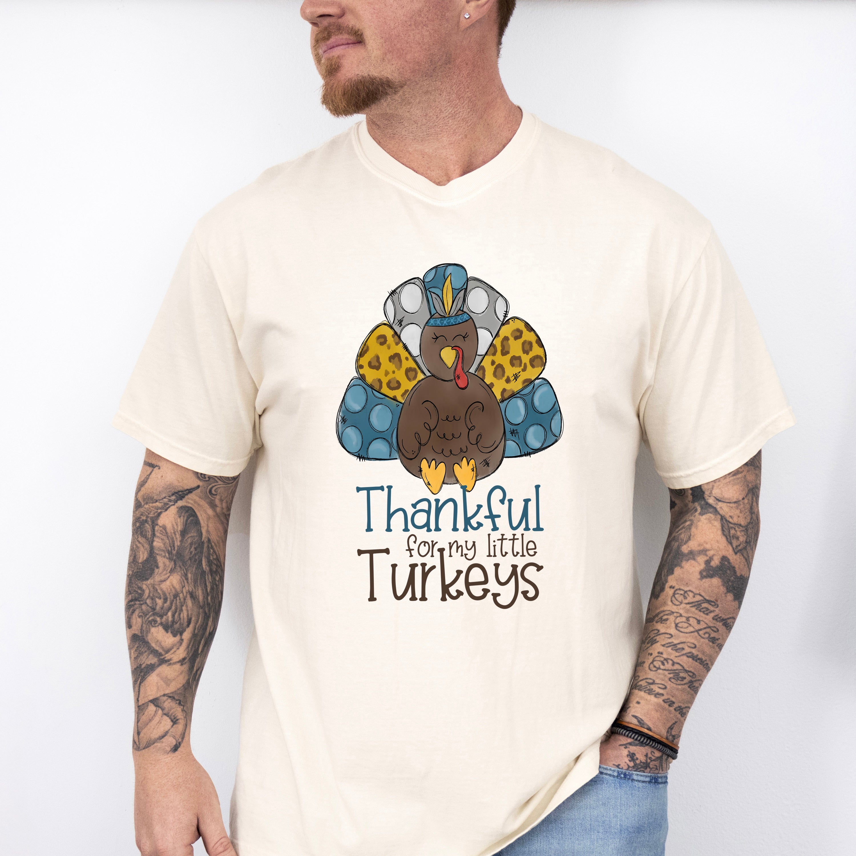 Thankful For My Turkey Cute Design - Thanksgiving Unisex Crewneck T-Shirt Sweatshirt Hoodie
