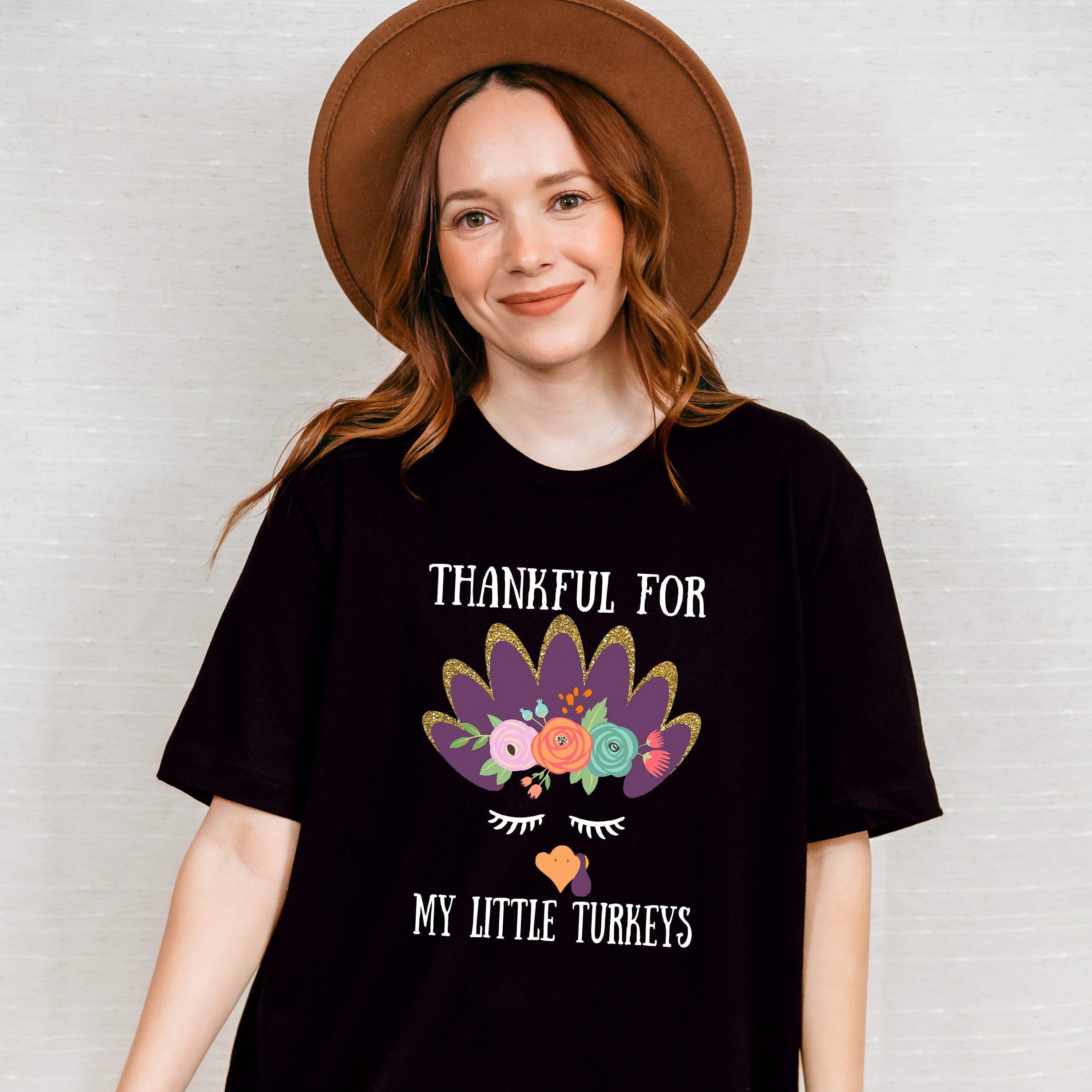 Thankful For My Turkeys Purple - Thanksgiving Unisex Crewneck T-Shirt Sweatshirt Hoodie