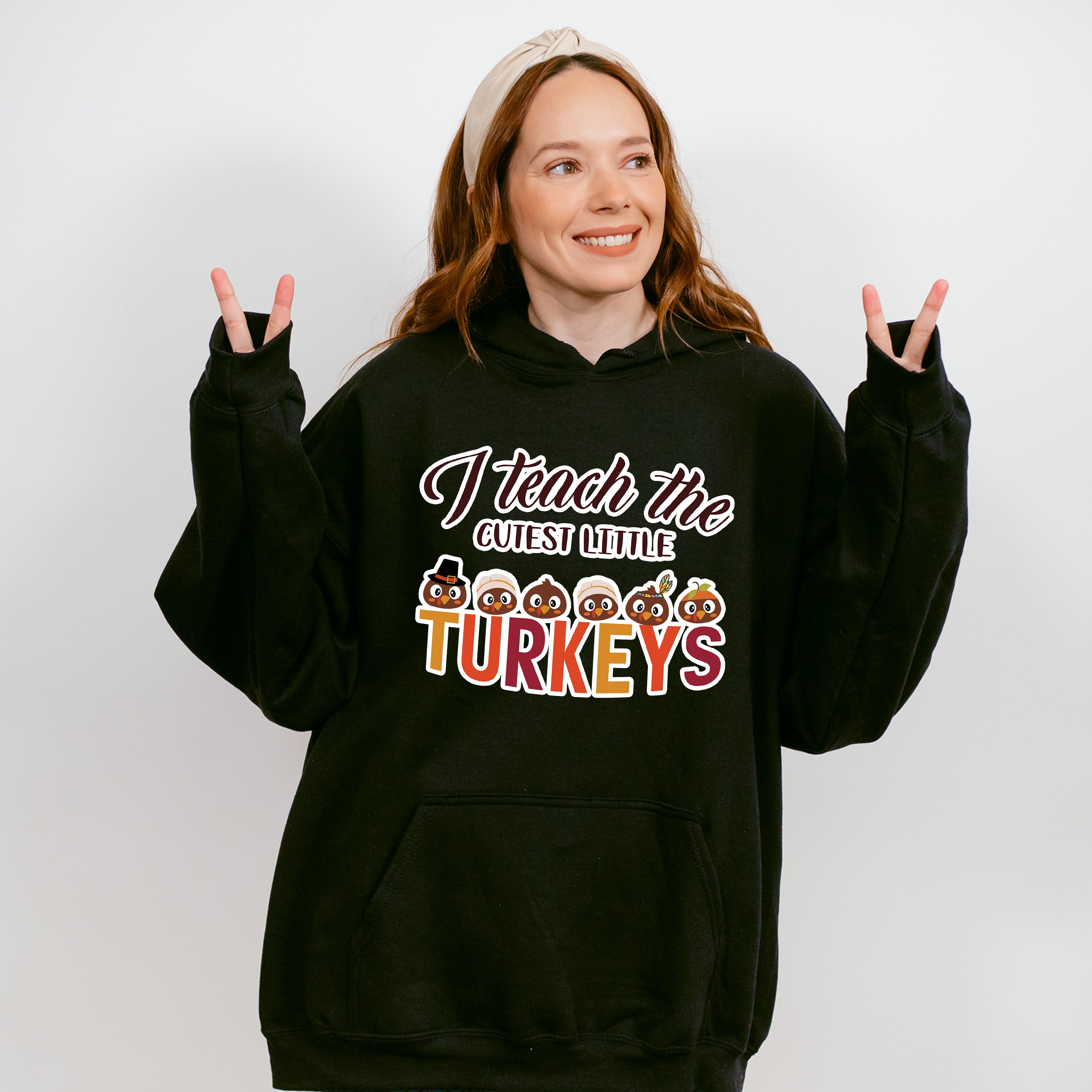 I Teach The Cutest Little Turkey - Thanksgiving Unisex Crewneck T-Shirt Sweatshirt Hoodie