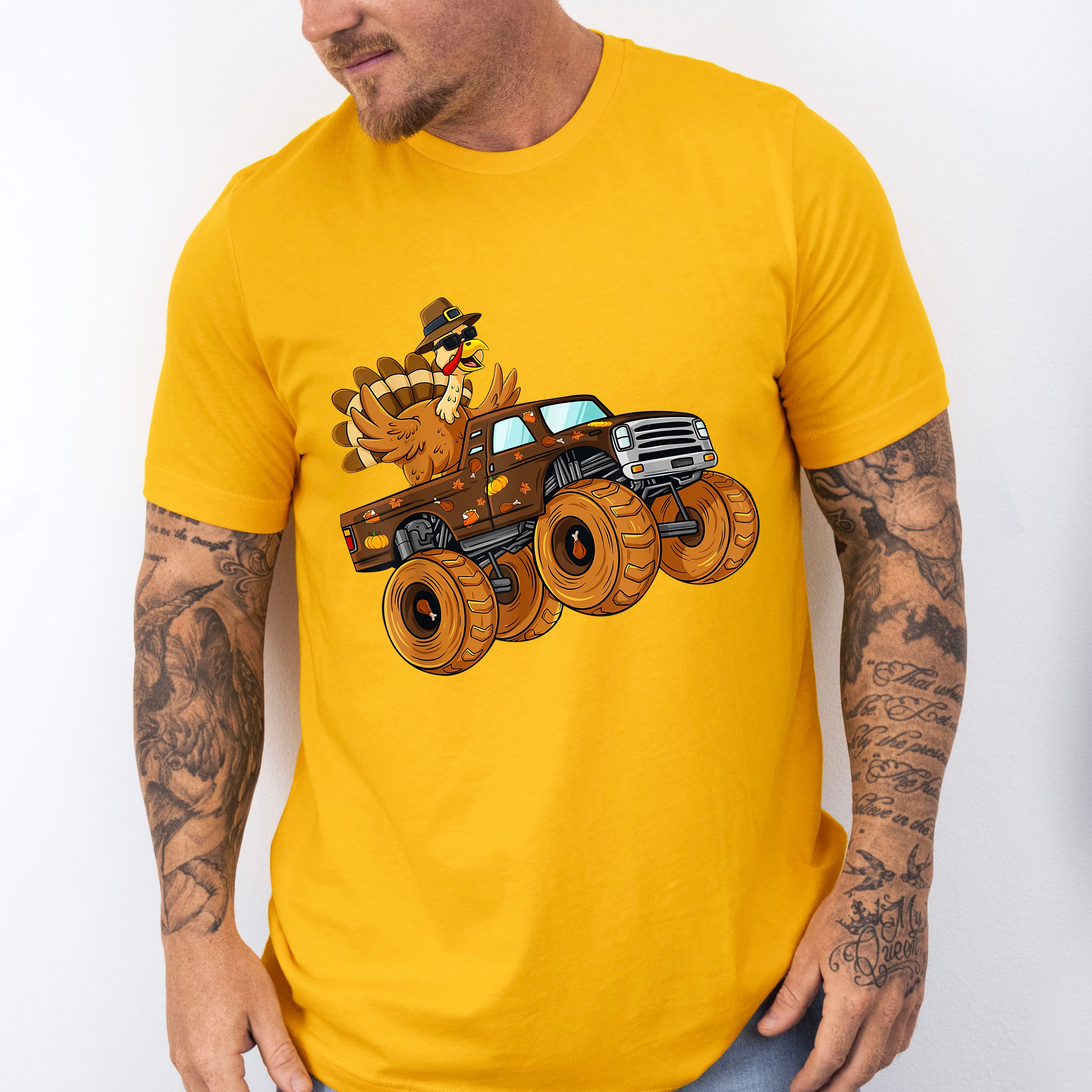 Turkey Monster Truck - Thanksgiving Unisex Crewneck T-Shirt Sweatshirt Hoodie