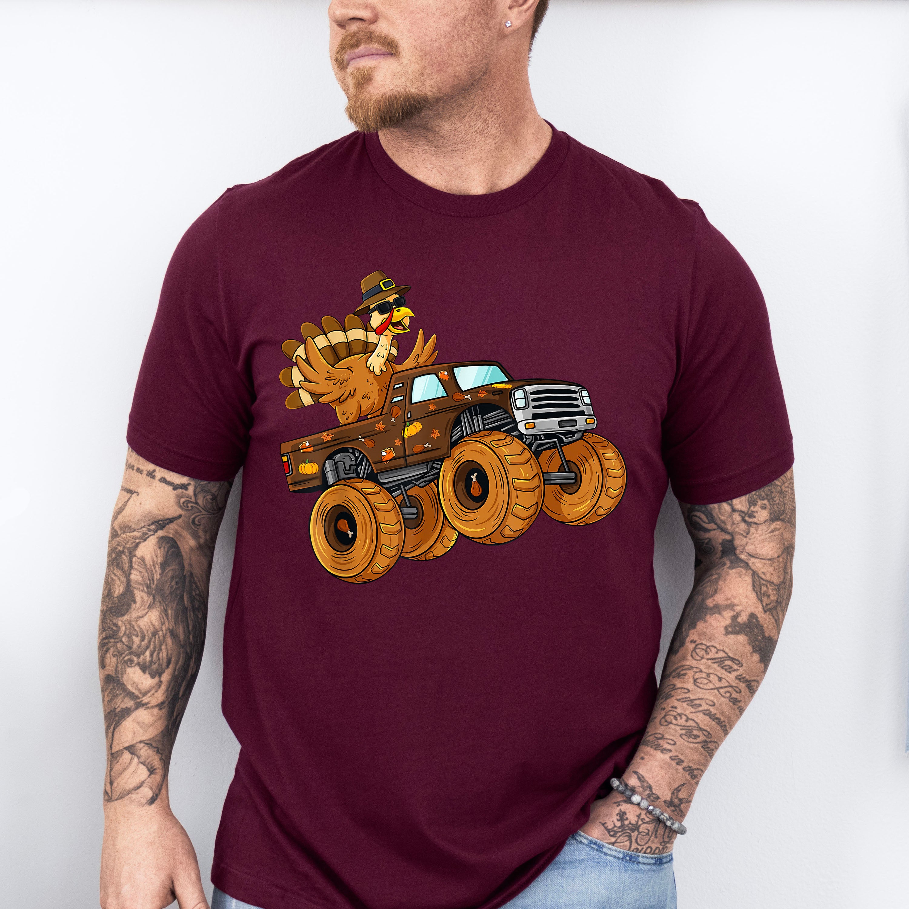 Turkey Monster Truck - Thanksgiving Unisex Crewneck T-Shirt Sweatshirt Hoodie