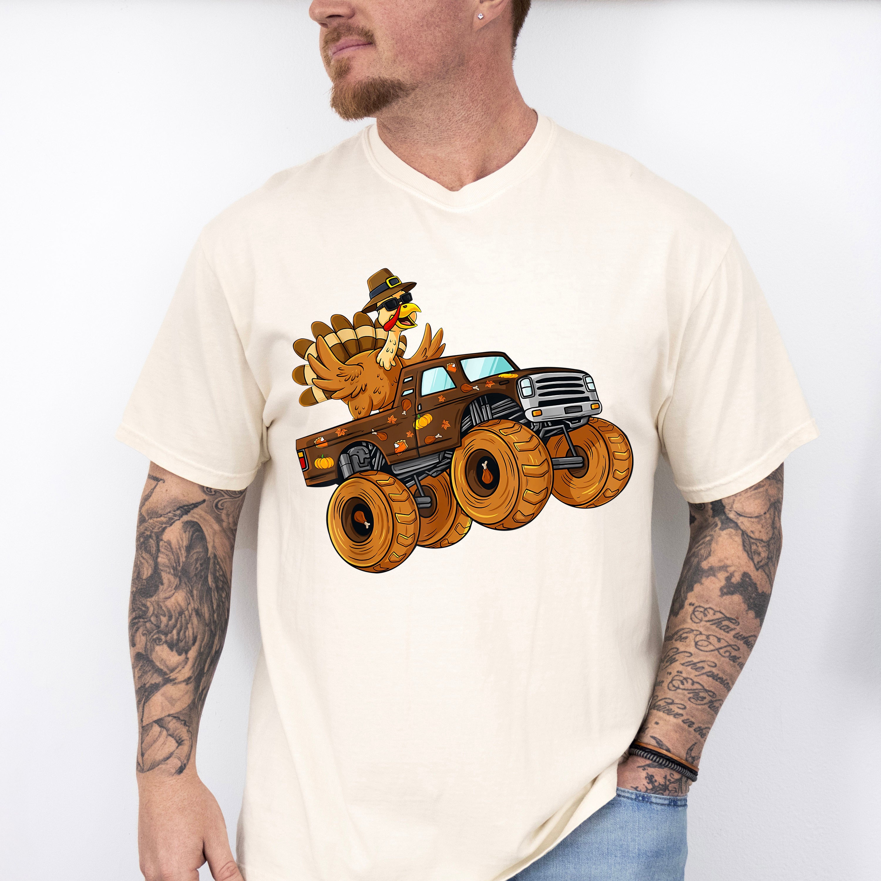 Turkey Monster Truck - Thanksgiving Unisex Crewneck T-Shirt Sweatshirt Hoodie