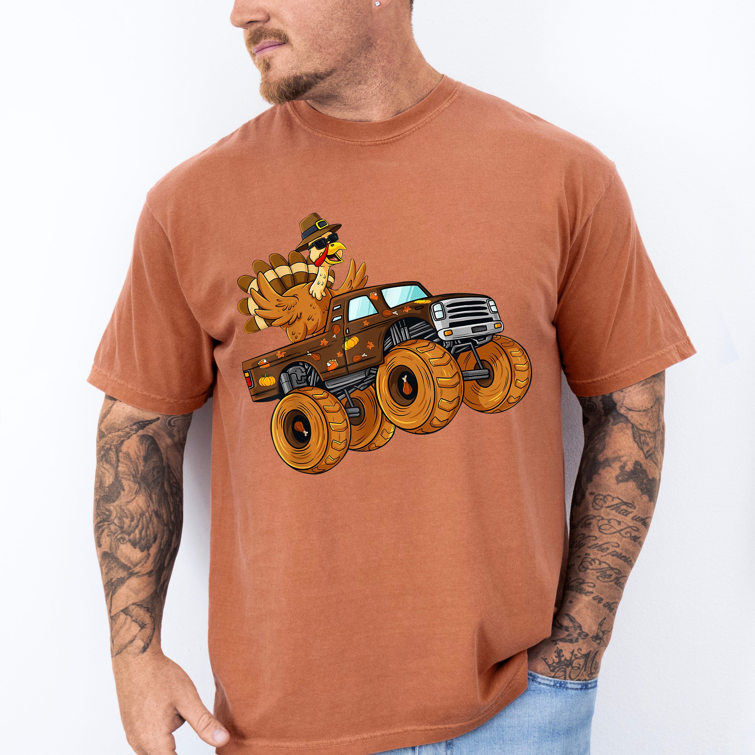 Turkey Monster Truck - Thanksgiving Unisex Crewneck T-Shirt Sweatshirt Hoodie