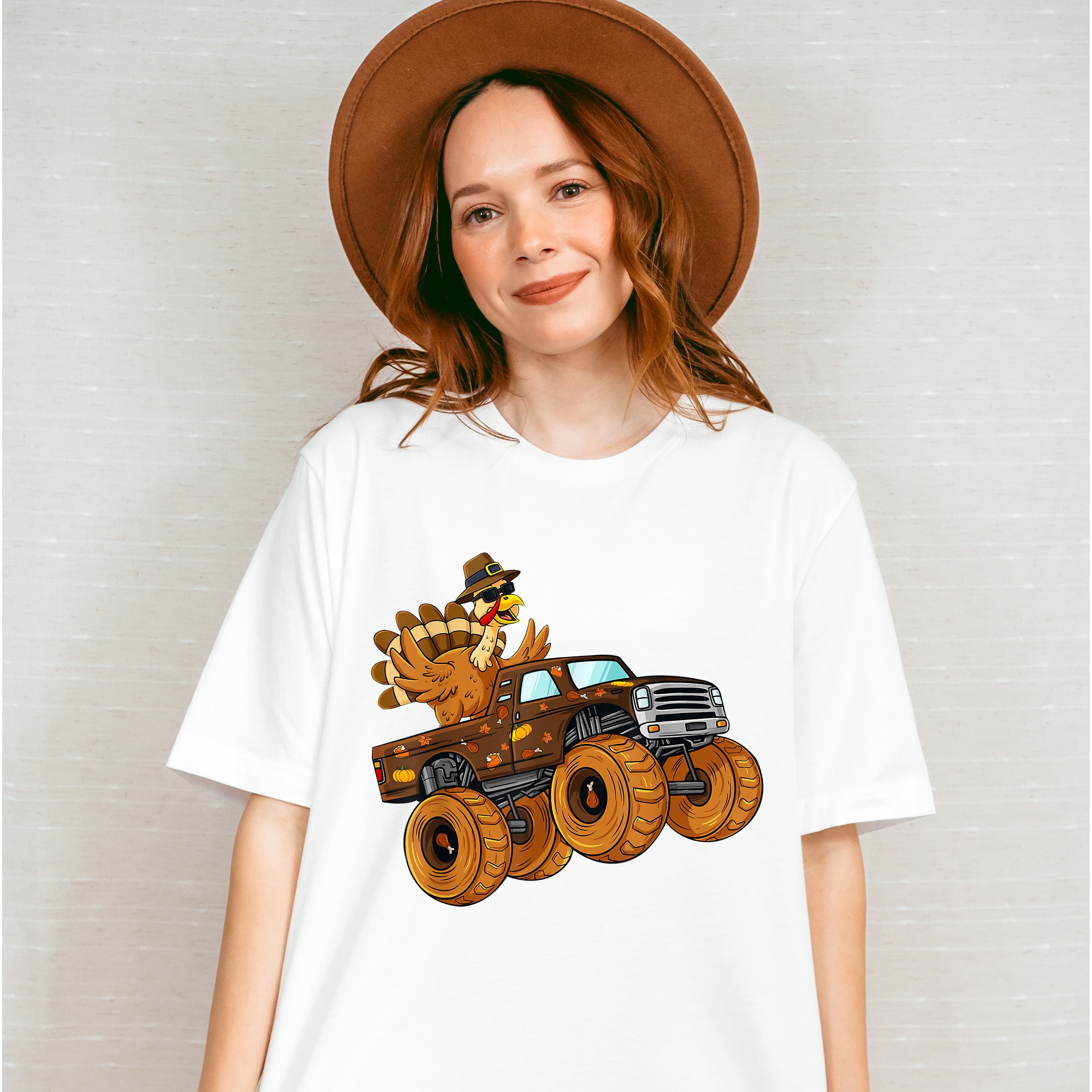 Turkey Monster Truck - Thanksgiving Unisex Crewneck T-Shirt Sweatshirt Hoodie