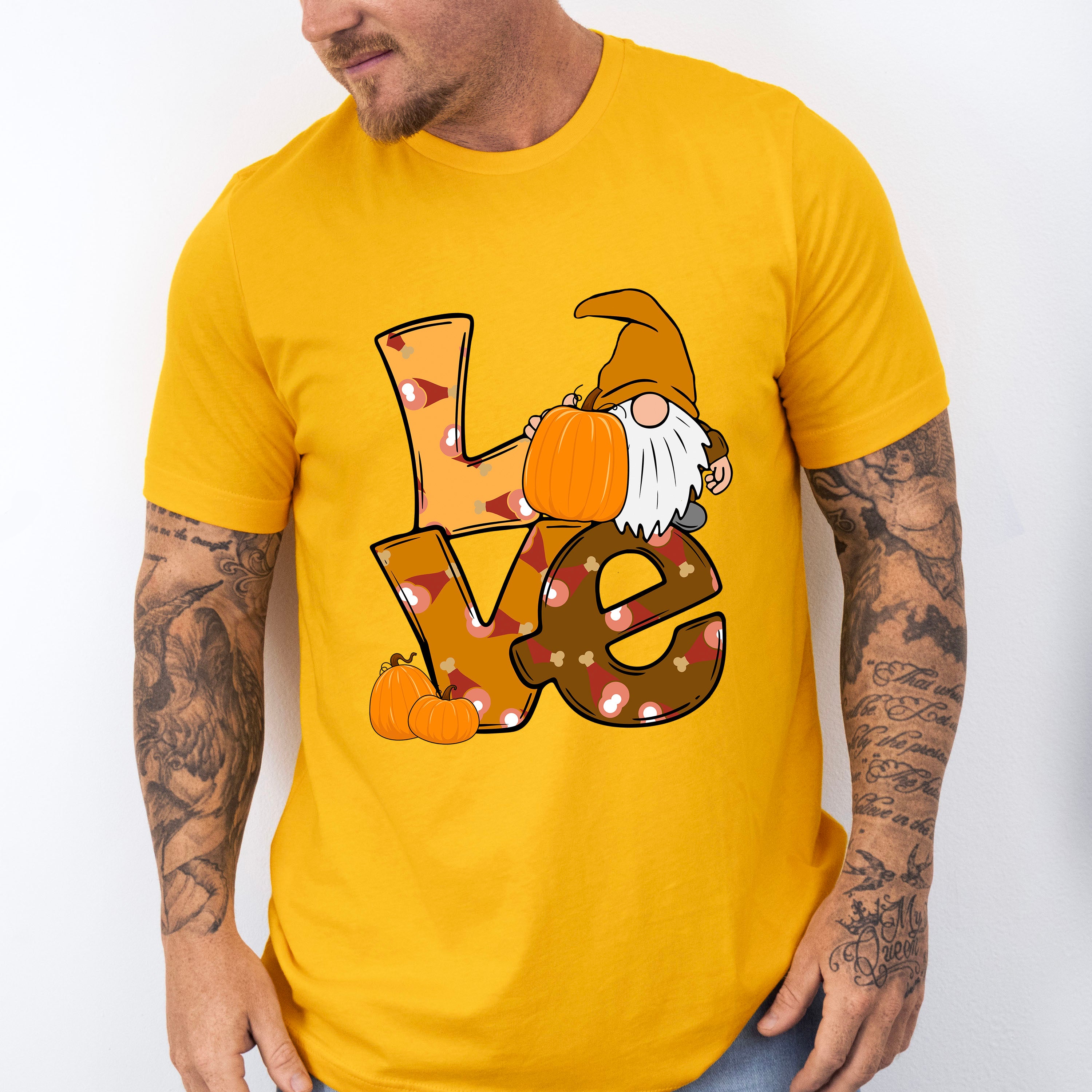 Love Gnome And Pumpkins - Thanksgiving Unisex Crewneck T-Shirt Sweatshirt Hoodie