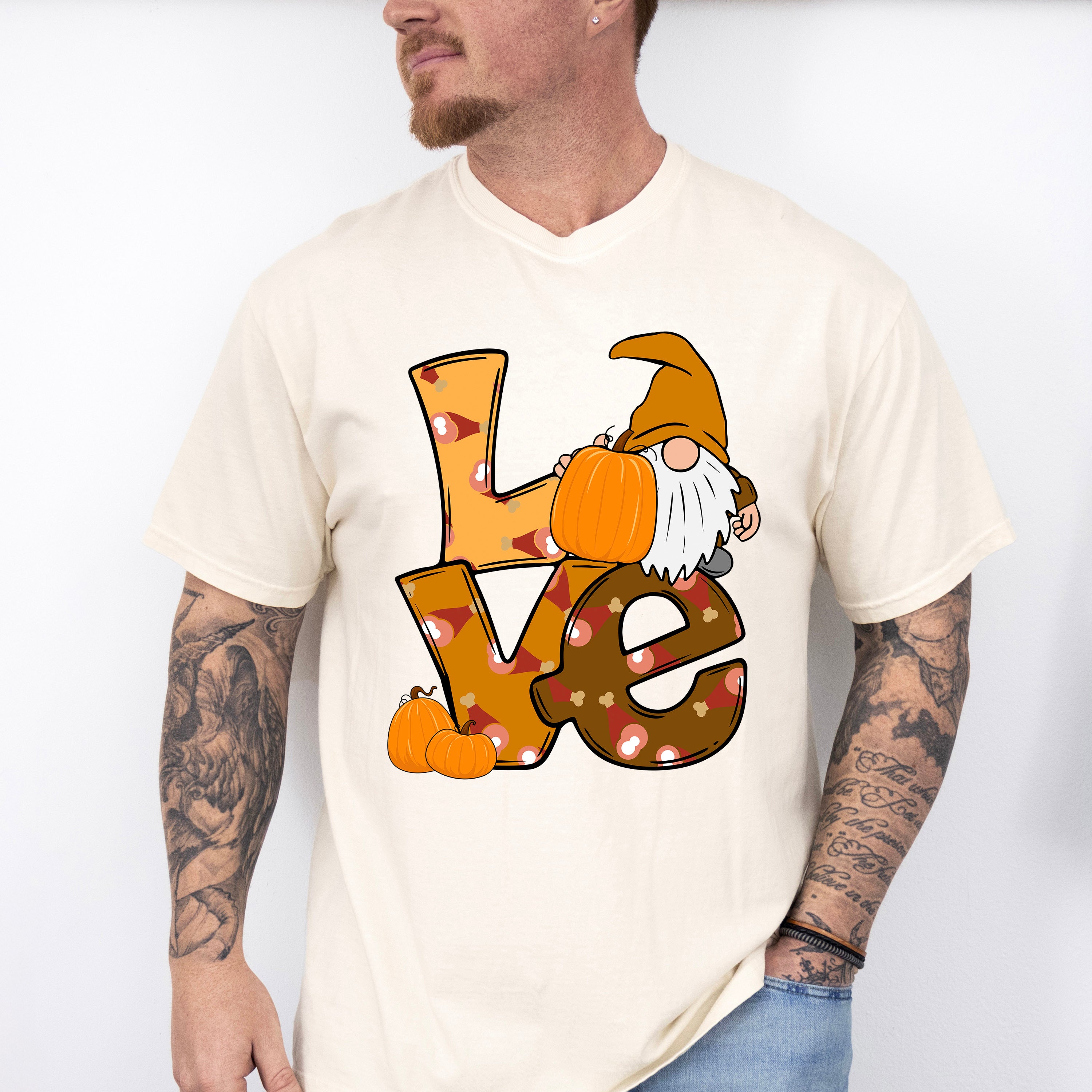 Love Gnome And Pumpkins - Thanksgiving Unisex Crewneck T-Shirt Sweatshirt Hoodie