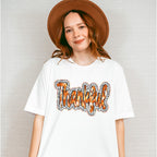 Thankful Ribbon White And Ribbon - Thanksgiving Unisex Crewneck T-Shirt Sweatshirt Hoodie