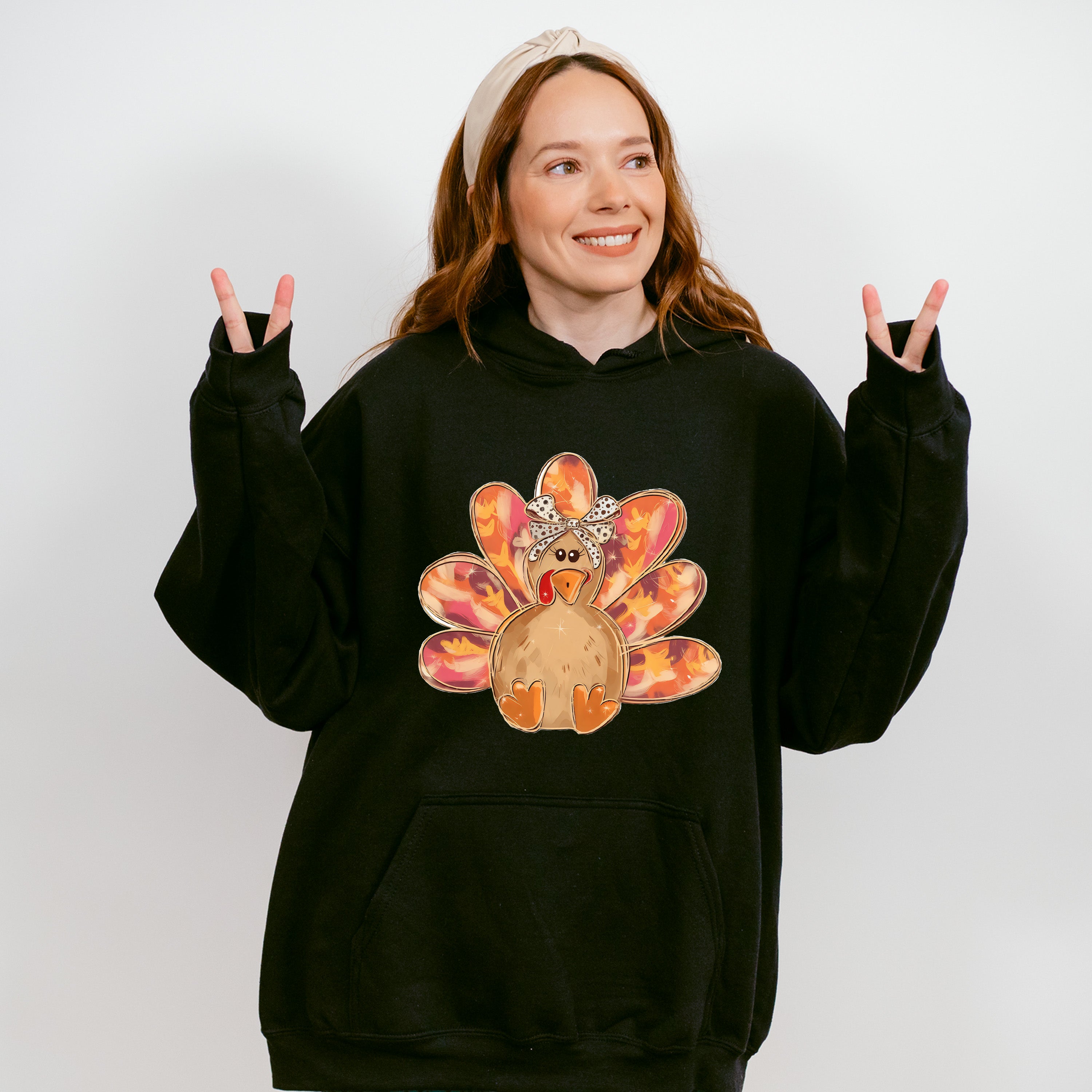 Cute Turkey Design - Thanksgiving Unisex Crewneck T-Shirt Sweatshirt Hoodie
