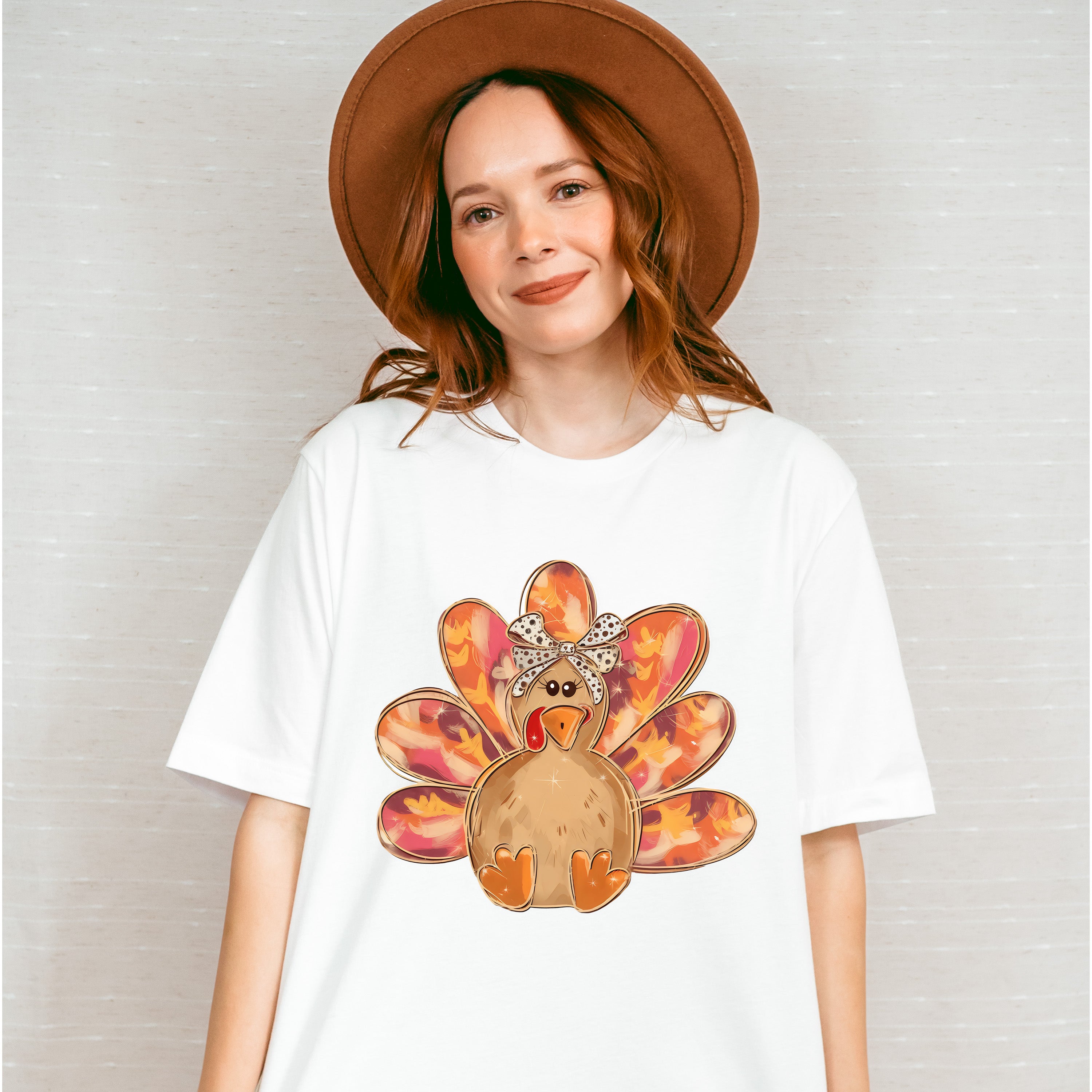 Cute Turkey Design - Thanksgiving Unisex Crewneck T-Shirt Sweatshirt Hoodie