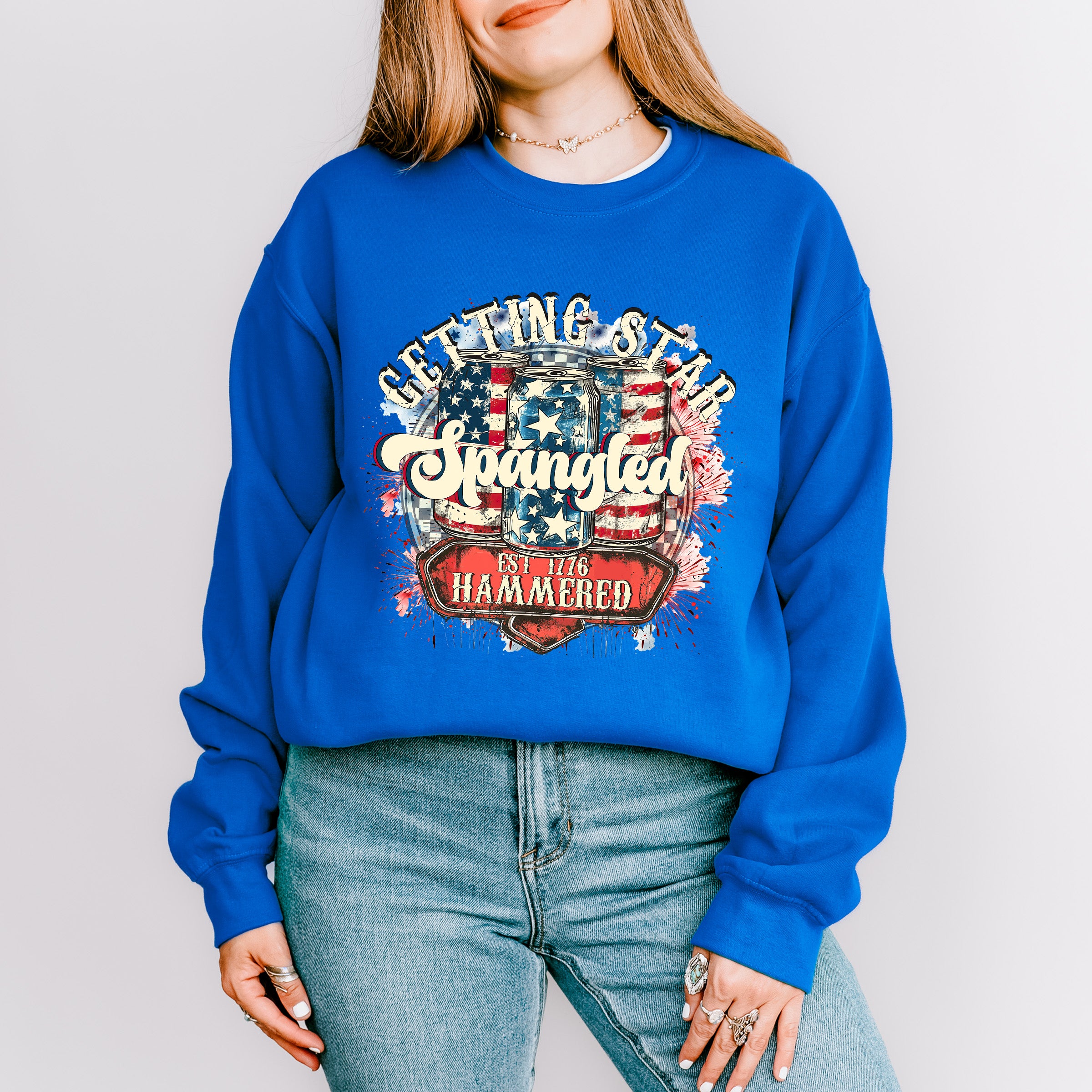America Ribbon 4Th Of July Unisex Crewneck T-Shirt Sweatshirt Hoodie
